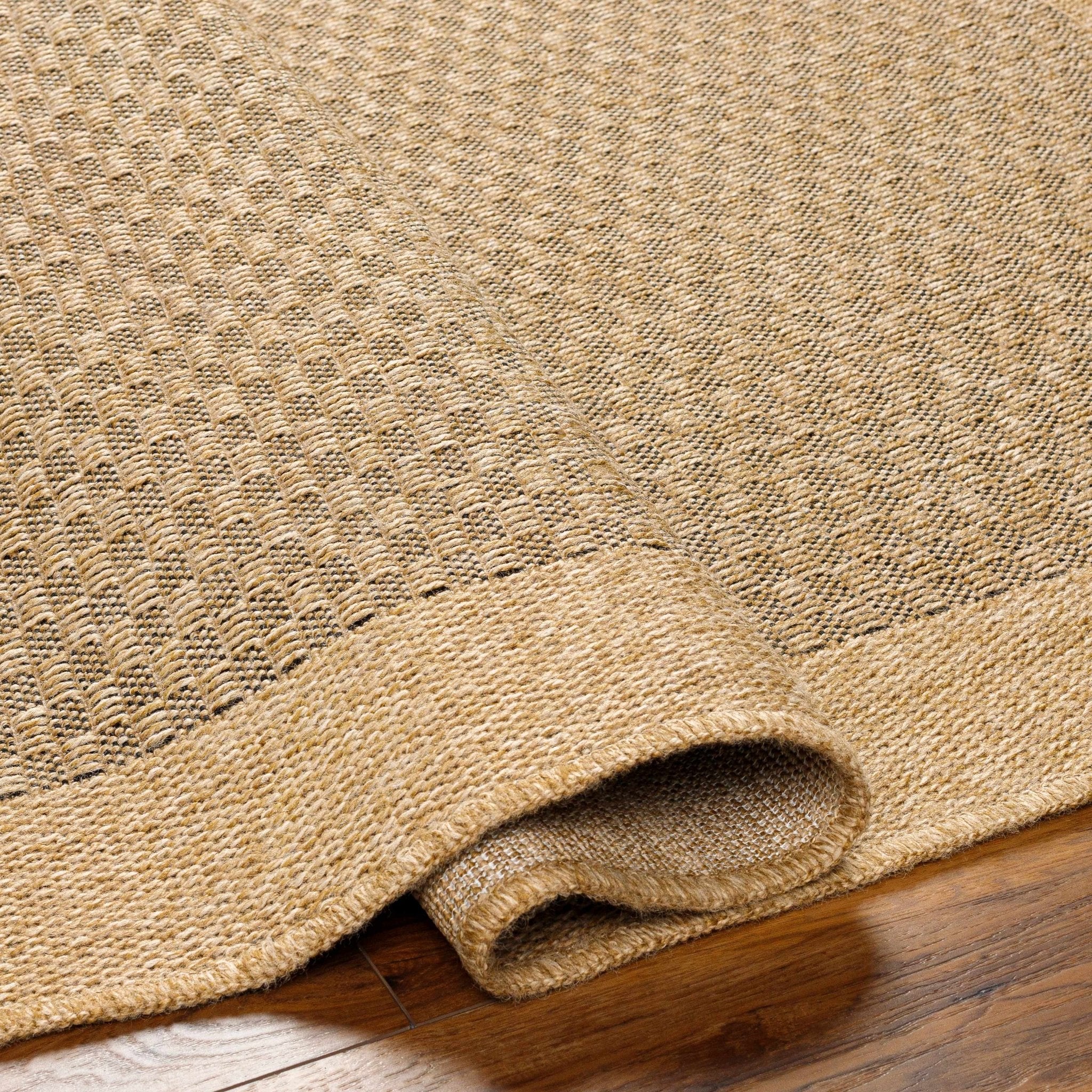 Modern Geometrical Texture Camel and Black Indoor & Outdoor Safe Area Rug - Image 4