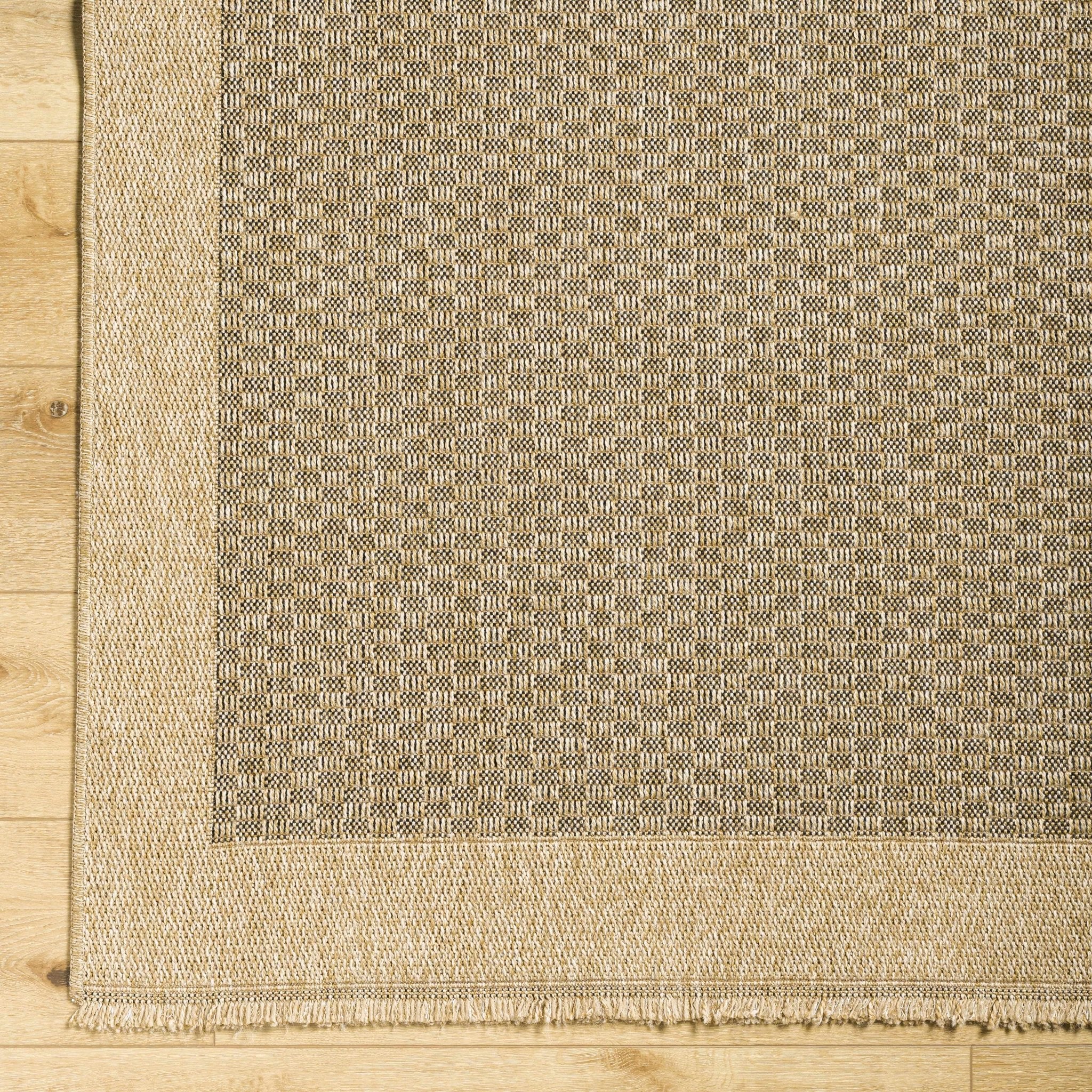 Modern Geometrical Texture Camel and Black Indoor & Outdoor Safe Area Rug - Image 7