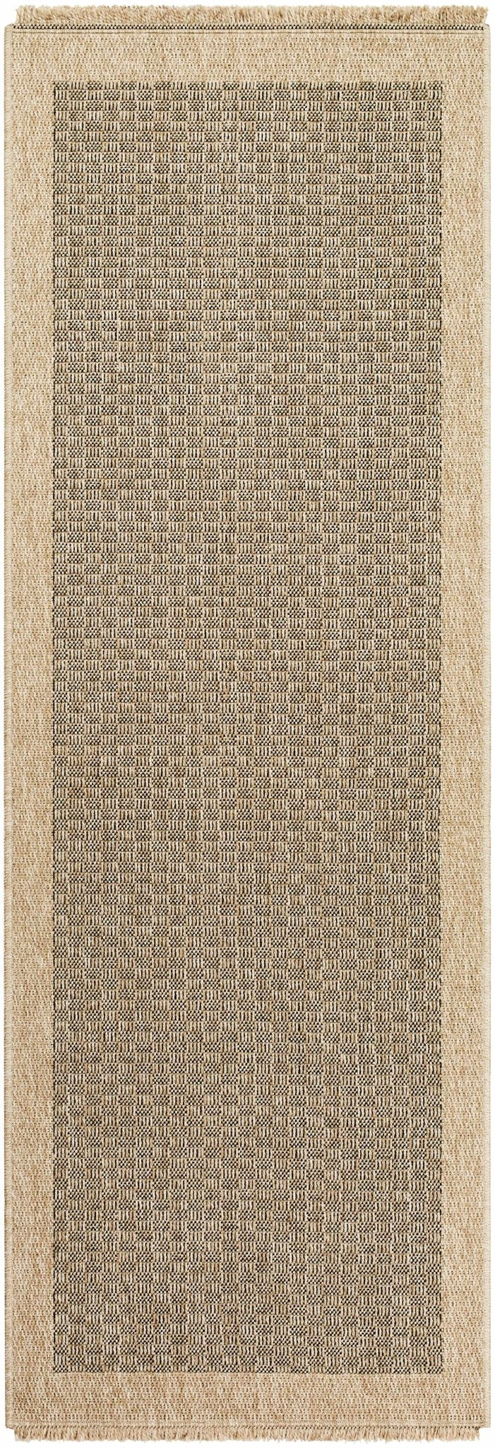 Modern Geometrical Texture Camel and Black Indoor & Outdoor Safe Area Rug - Image 9