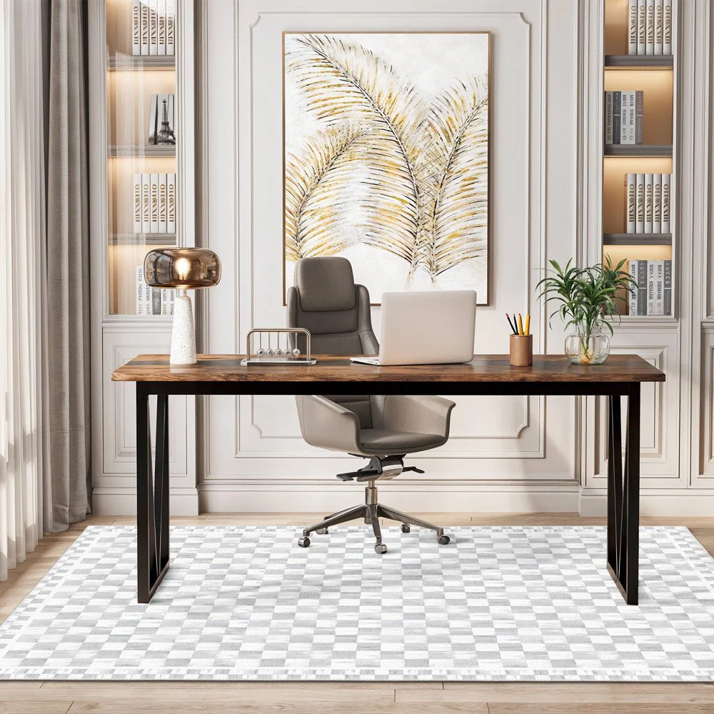 Modern Geometrical White Machine Washable Cotton Area Rug - Image 4