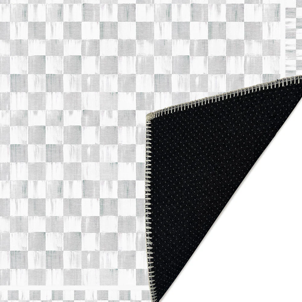 Modern Geometrical White Machine Washable Cotton Area Rug - Image 7