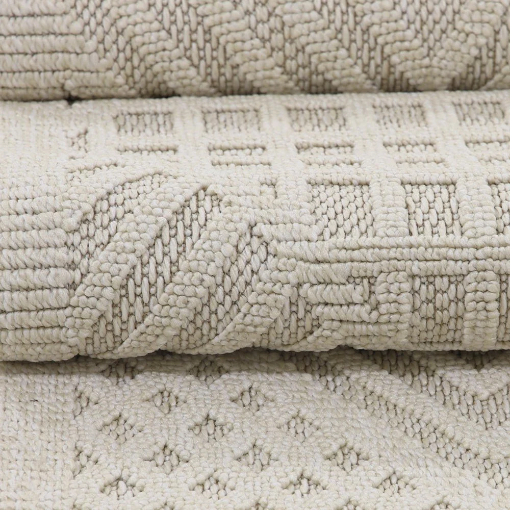 Modern Geometrical White Machine Washable Polypropylene Rug - Image 5