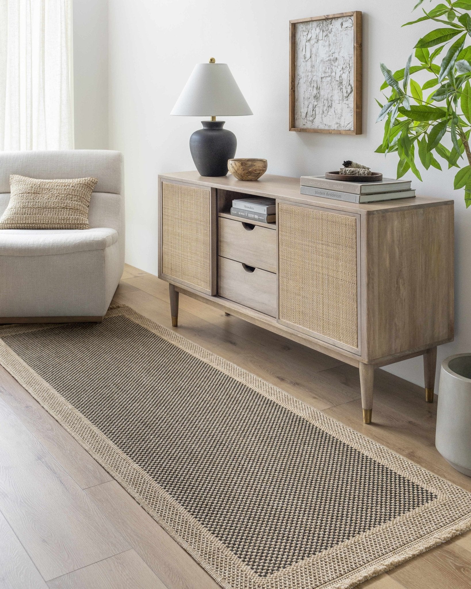 Modern Giles Pattern Tan And Black Machine Woven Indoor & Outdoor Rug - Image 10