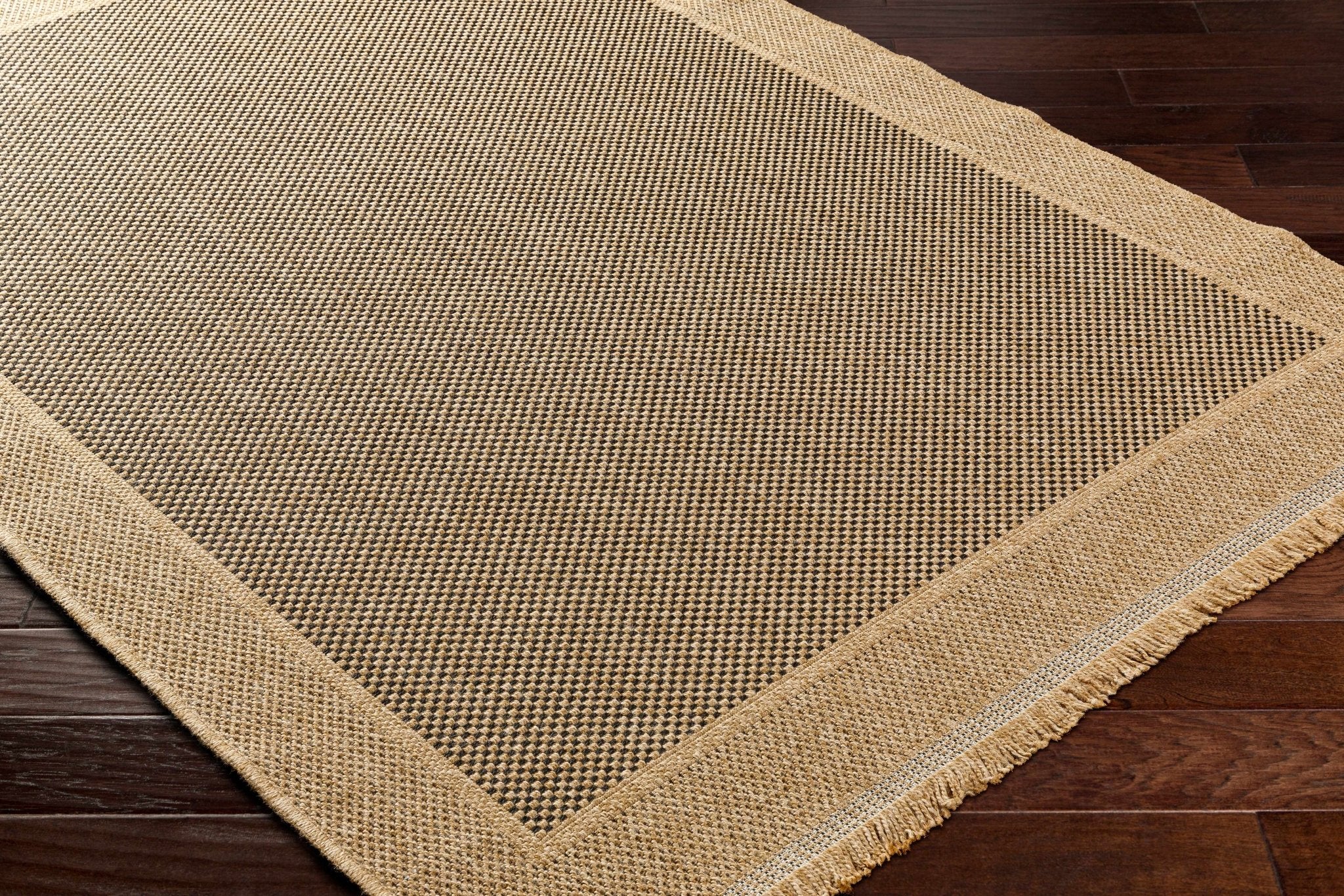 Modern Giles Pattern Tan And Black Machine Woven Indoor & Outdoor Rug - Image 3