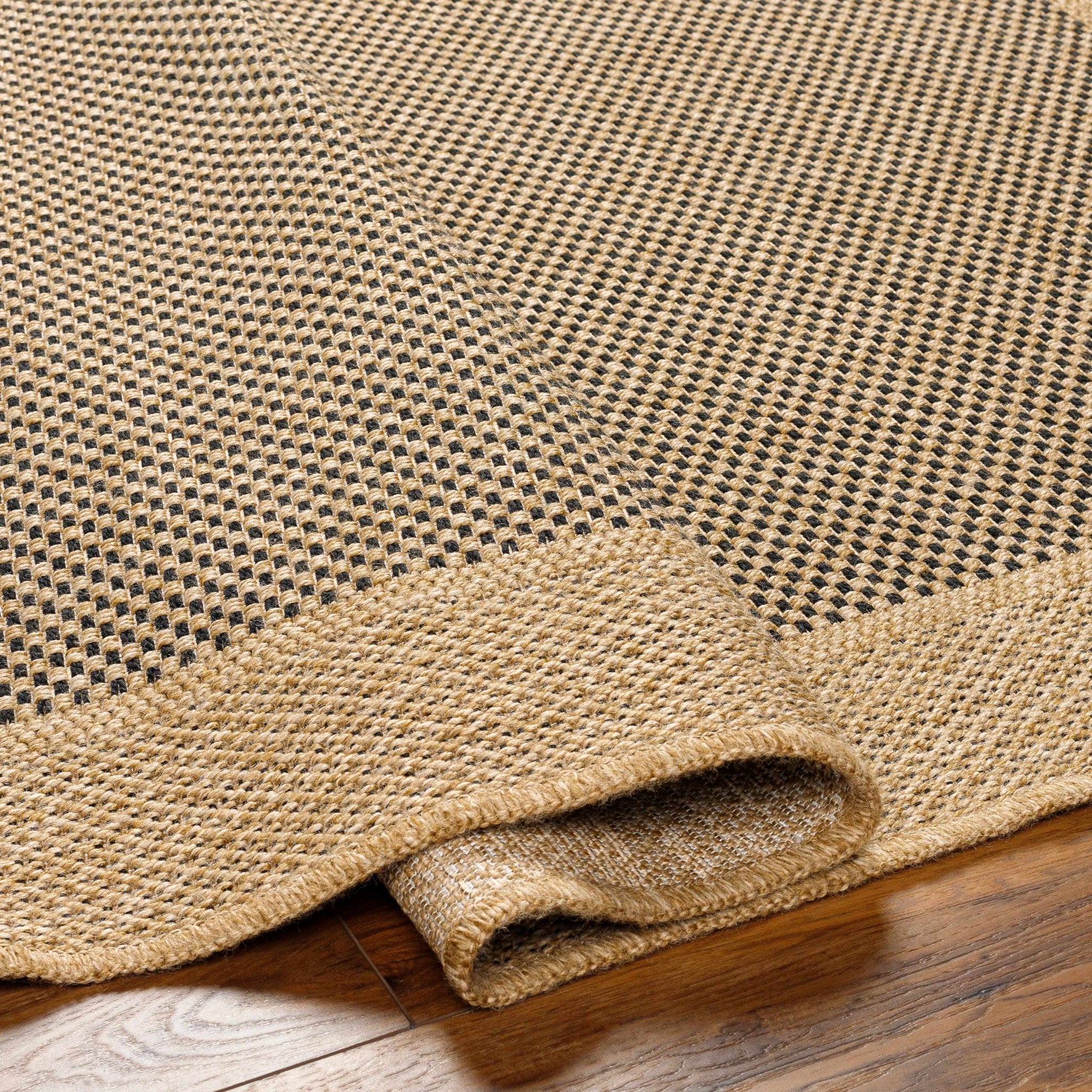 Modern Giles Pattern Tan And Black Machine Woven Indoor & Outdoor Rug - Image 4