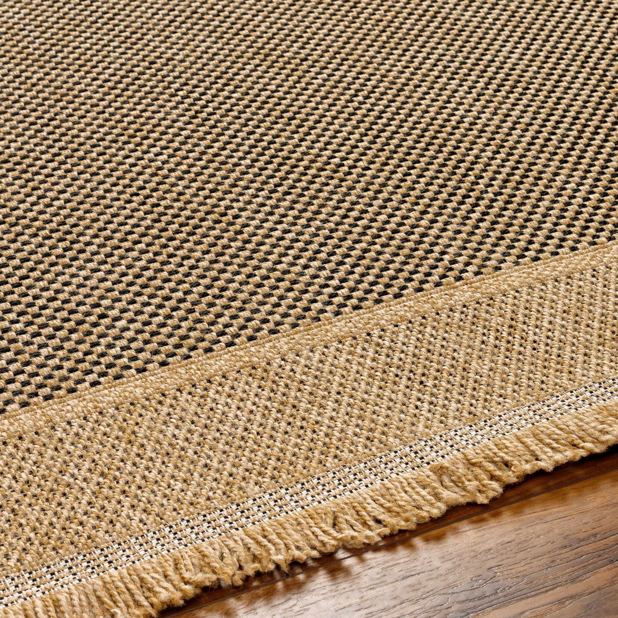 Modern Giles Pattern Tan And Black Machine Woven Indoor & Outdoor Rug - Image 5