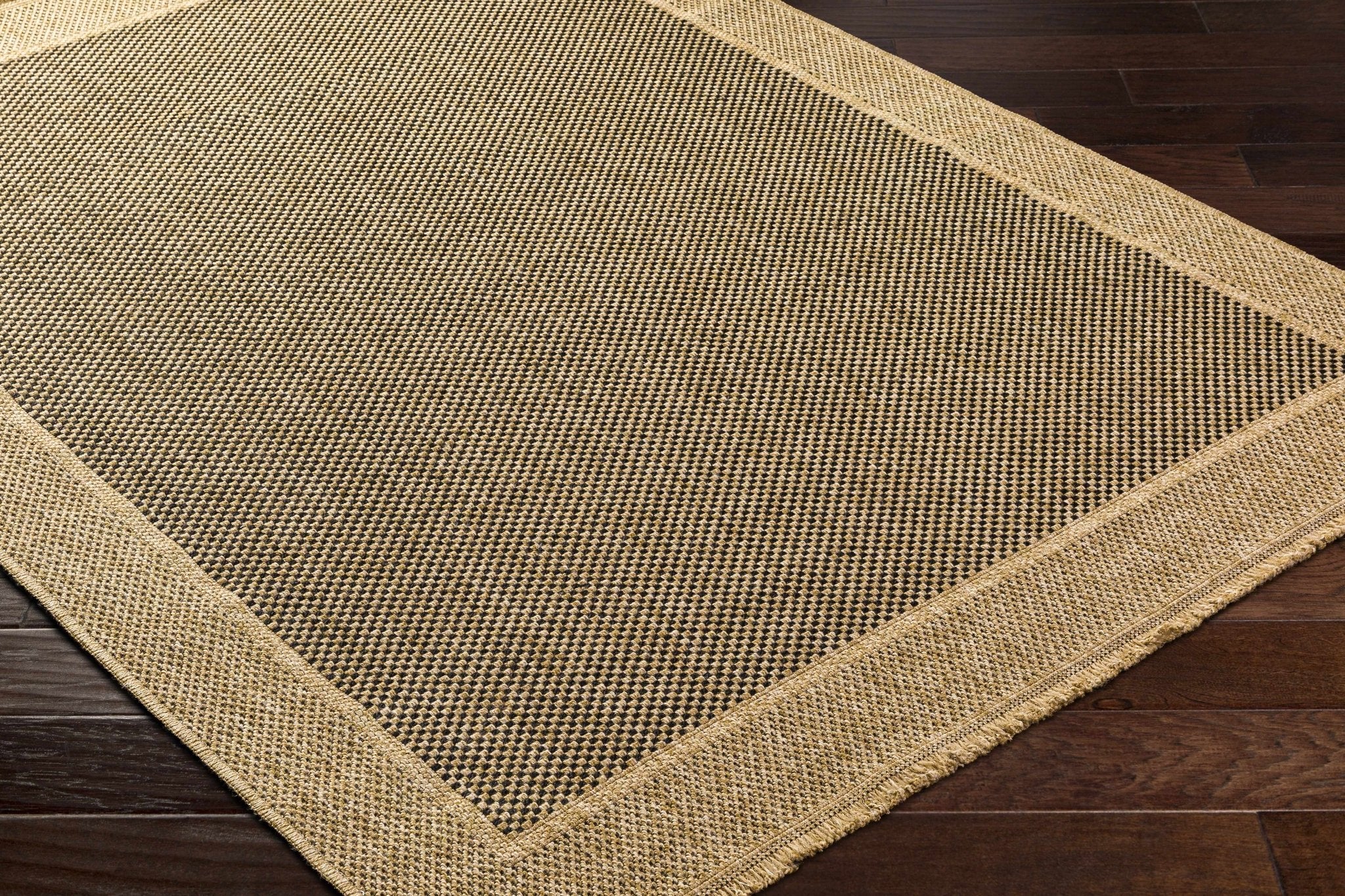 Modern Giles Pattern Tan And Black Machine Woven Indoor & Outdoor Rug - Image 6