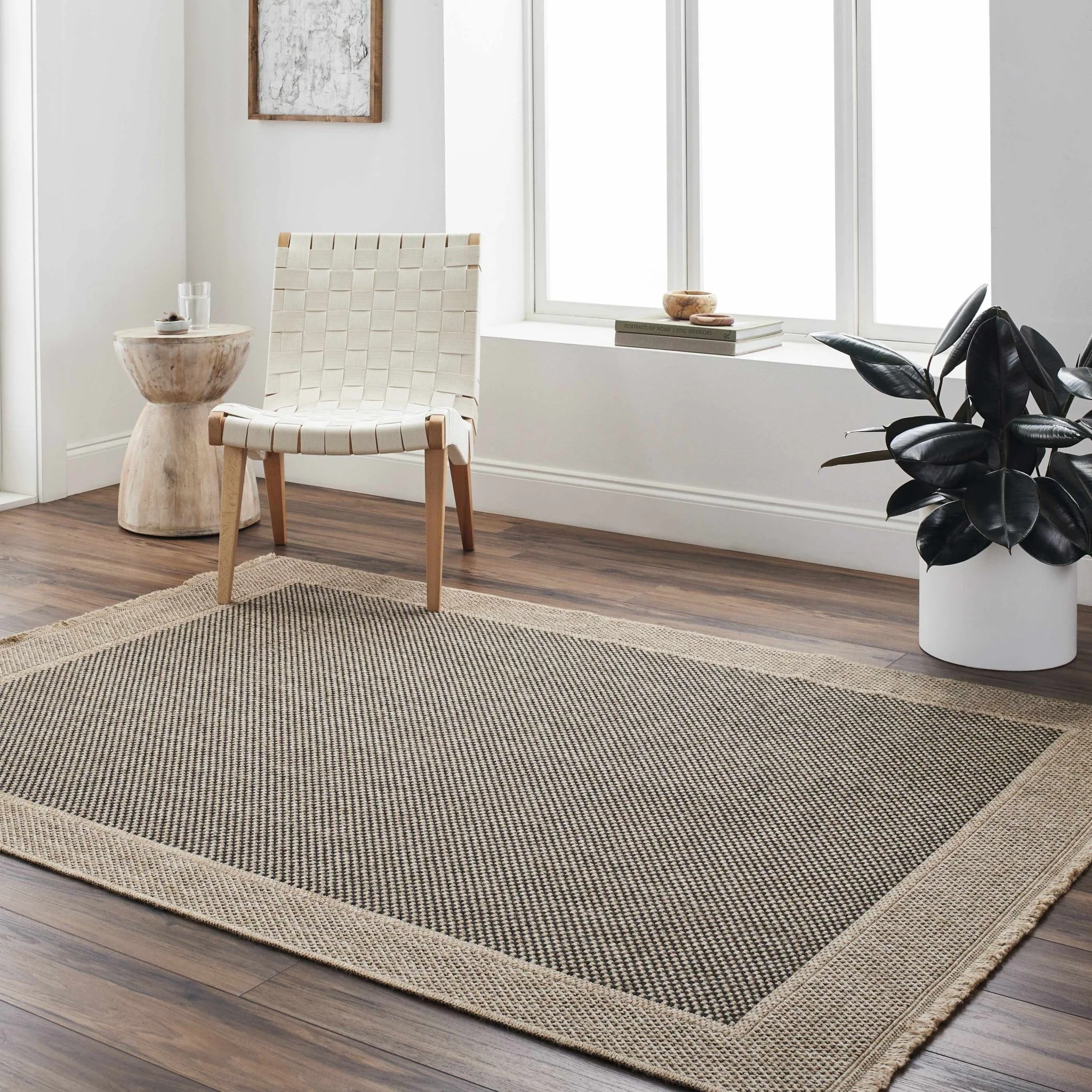 Modern Giles Pattern Tan And Black Machine Woven Indoor & Outdoor Rug - Image 8