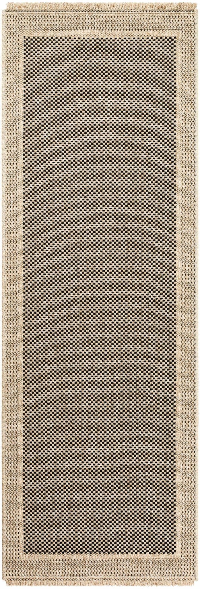 Modern Giles Pattern Tan And Black Machine Woven Indoor & Outdoor Rug - Image 9