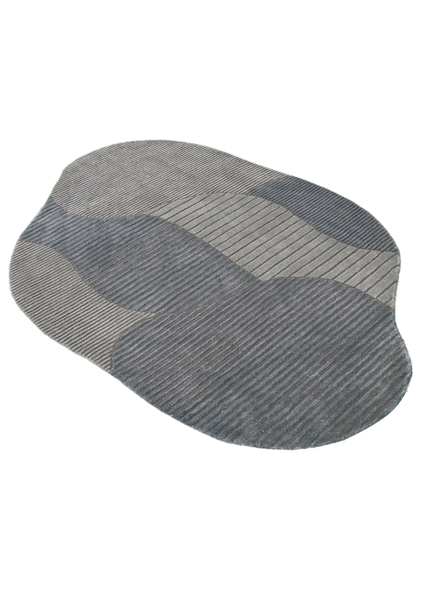 Stone Modern Gray And Silver Hand Tufted 5x7 Wool Area Rug - Image 7