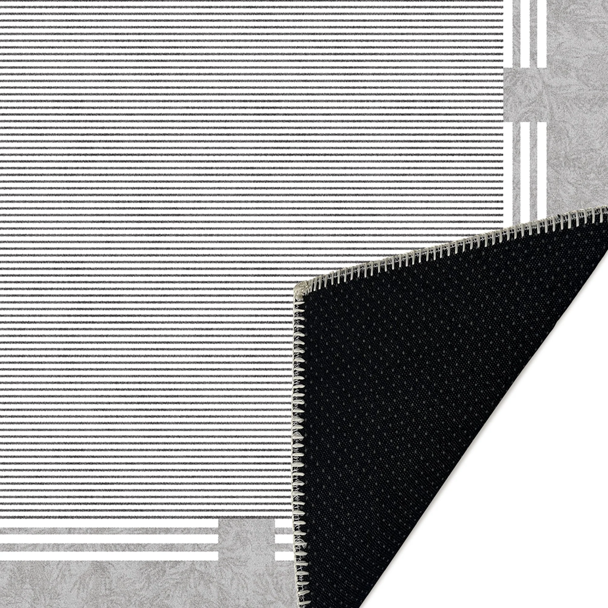 Modern Gray Machine Washable Cotton Area Rug - Image 7