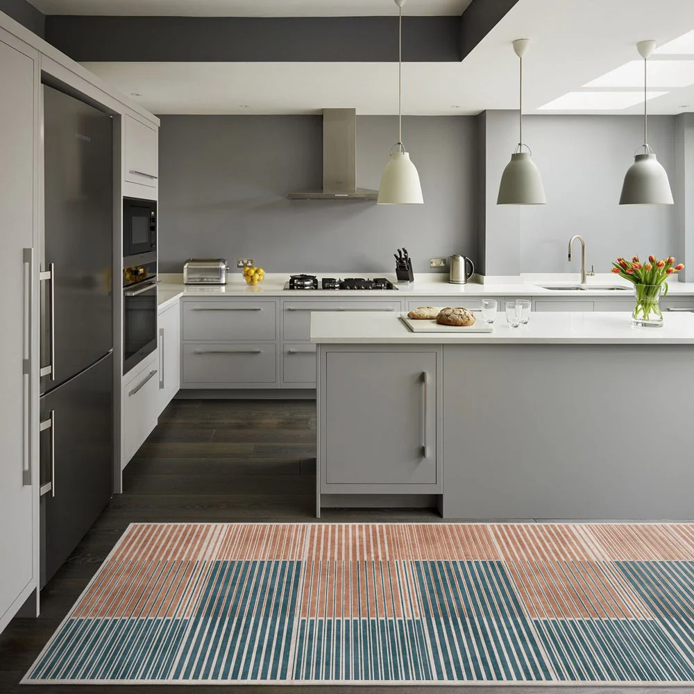 Modern Grey And Brown Machine Washable Cotton Area Rug - Image 3