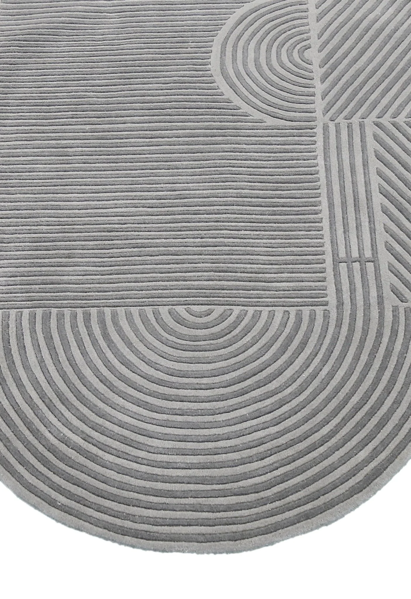 Modern Grey Lines Hand Tufted 5x7 Wool Area Rug - Image 4