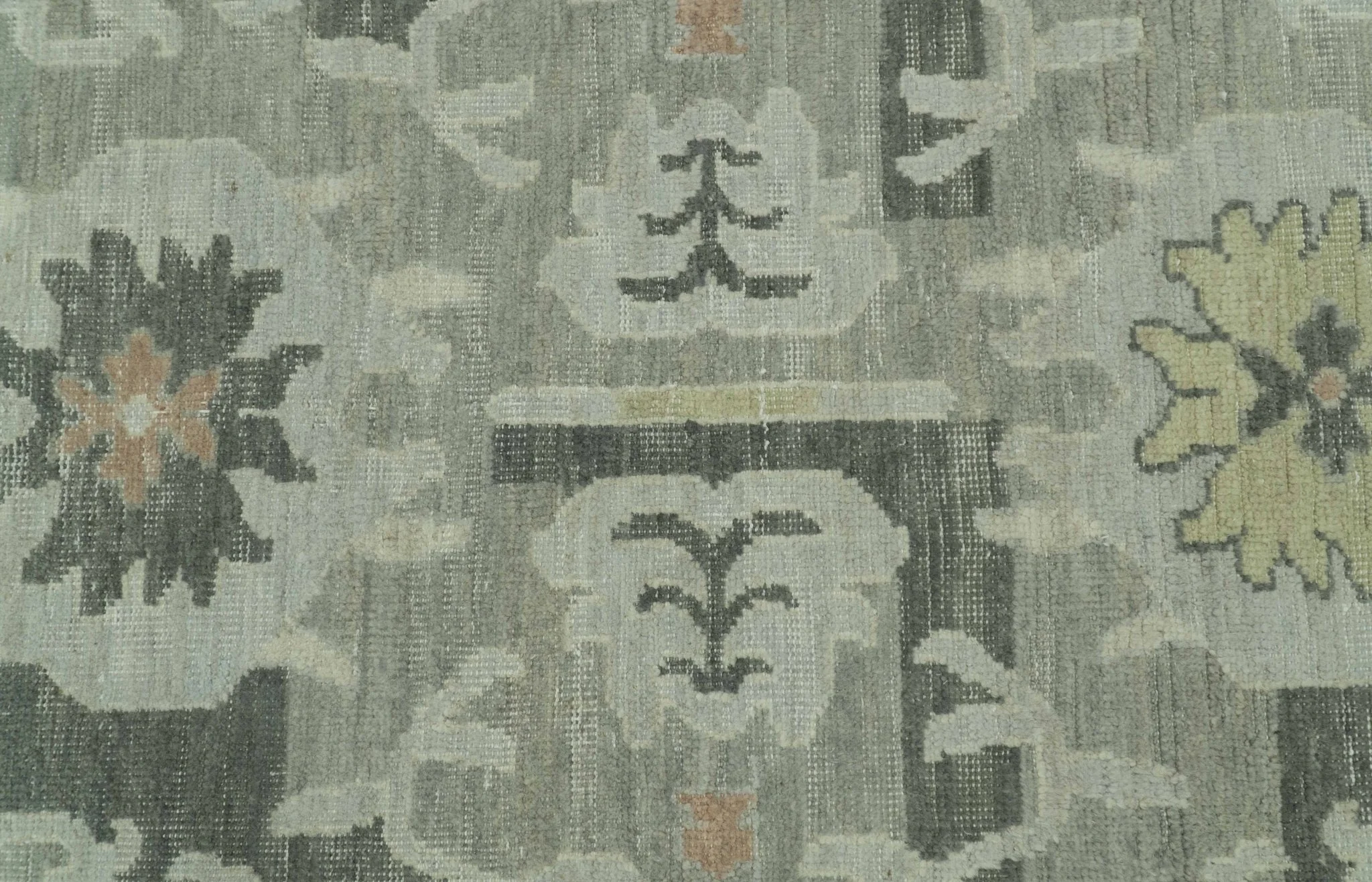 Modern Ikat Design Silver And Blue  8X10 Hand Knotted wool rug - Image 4