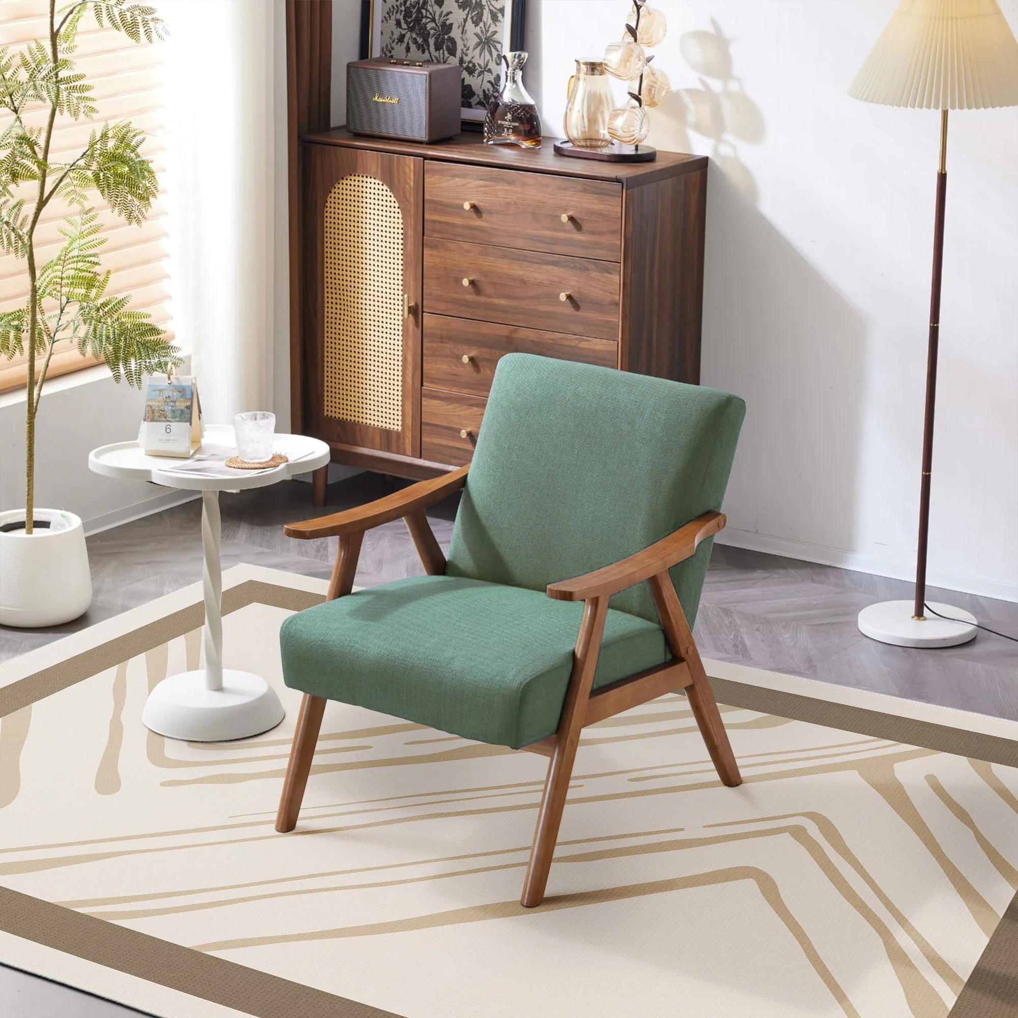 Modern Beige Machine Washable Cotton Area Rug - Image 4