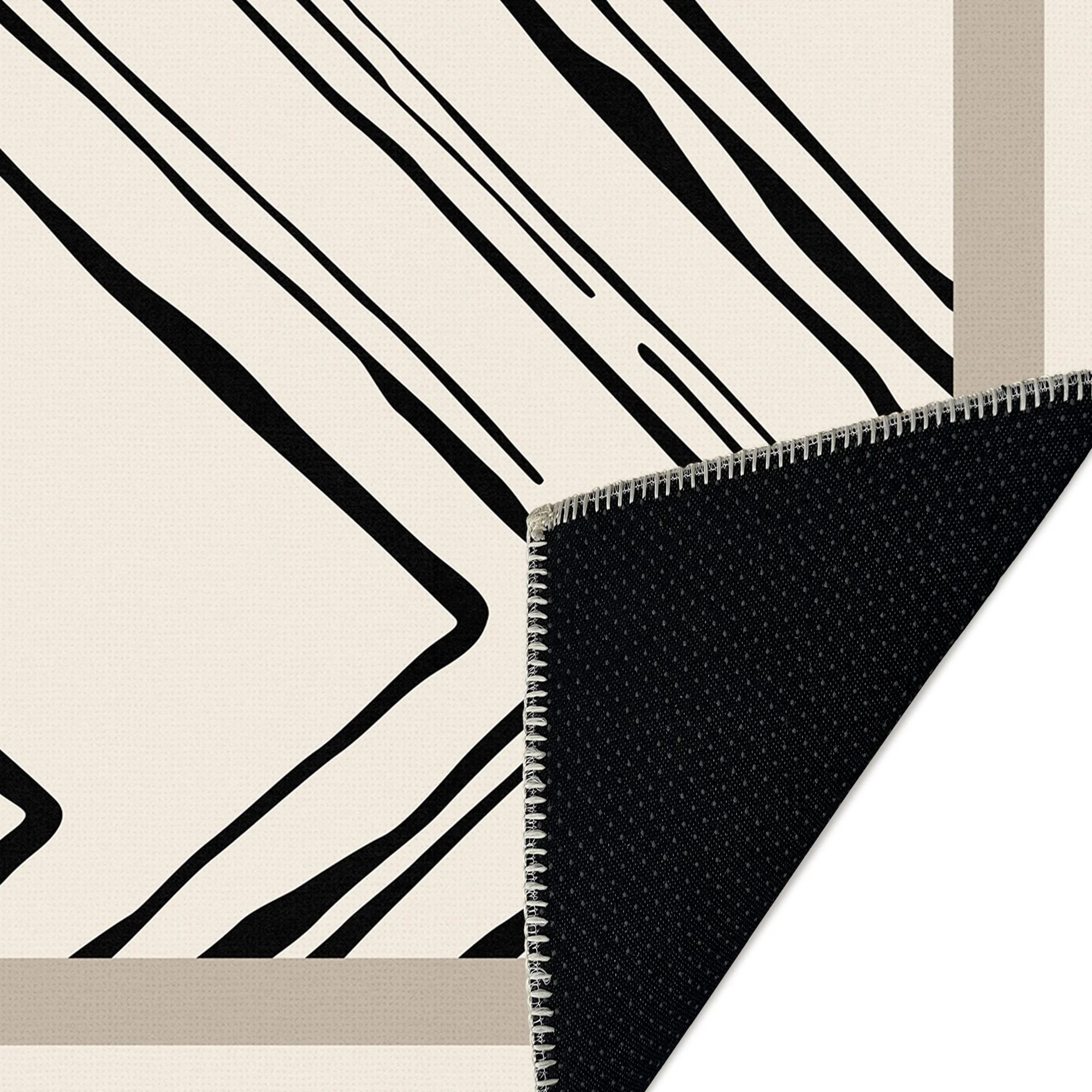 Modern Ivory Machine Washable Cotton Area Rug - Image 7