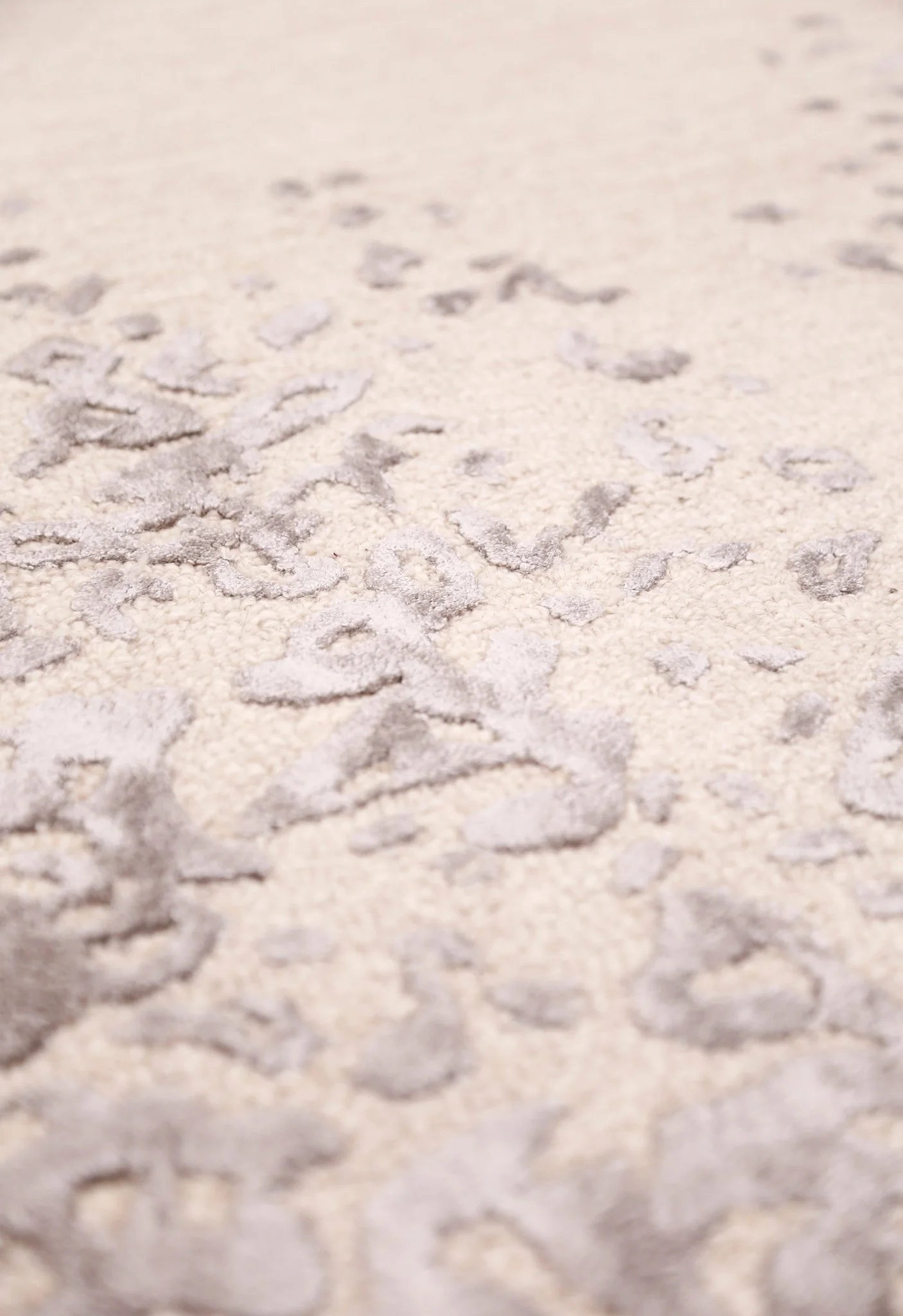 Modern Lace Border Beige Hand Tufted 5x5 Wool Area Rug - Image 5