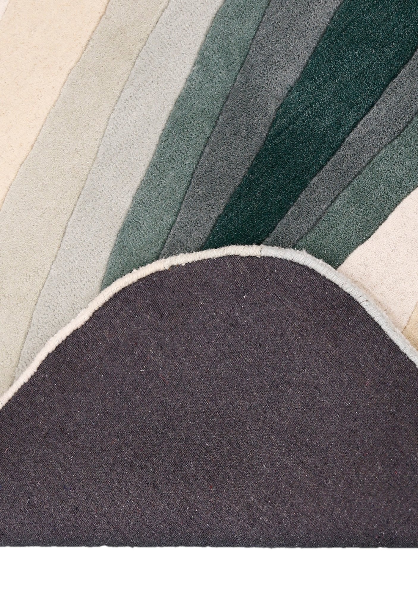 Modern Layered Pattern Green Hand Tufted 5x8 Wool Rug - Image 3