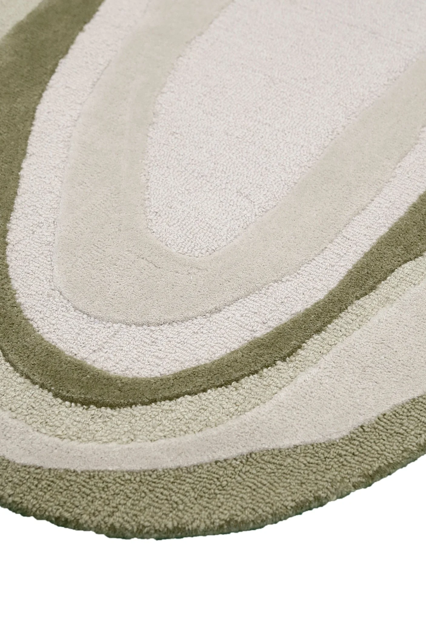 Modern Layered Pattern Ivory Hand Tufted 5x7 Wool Rug - Image 3