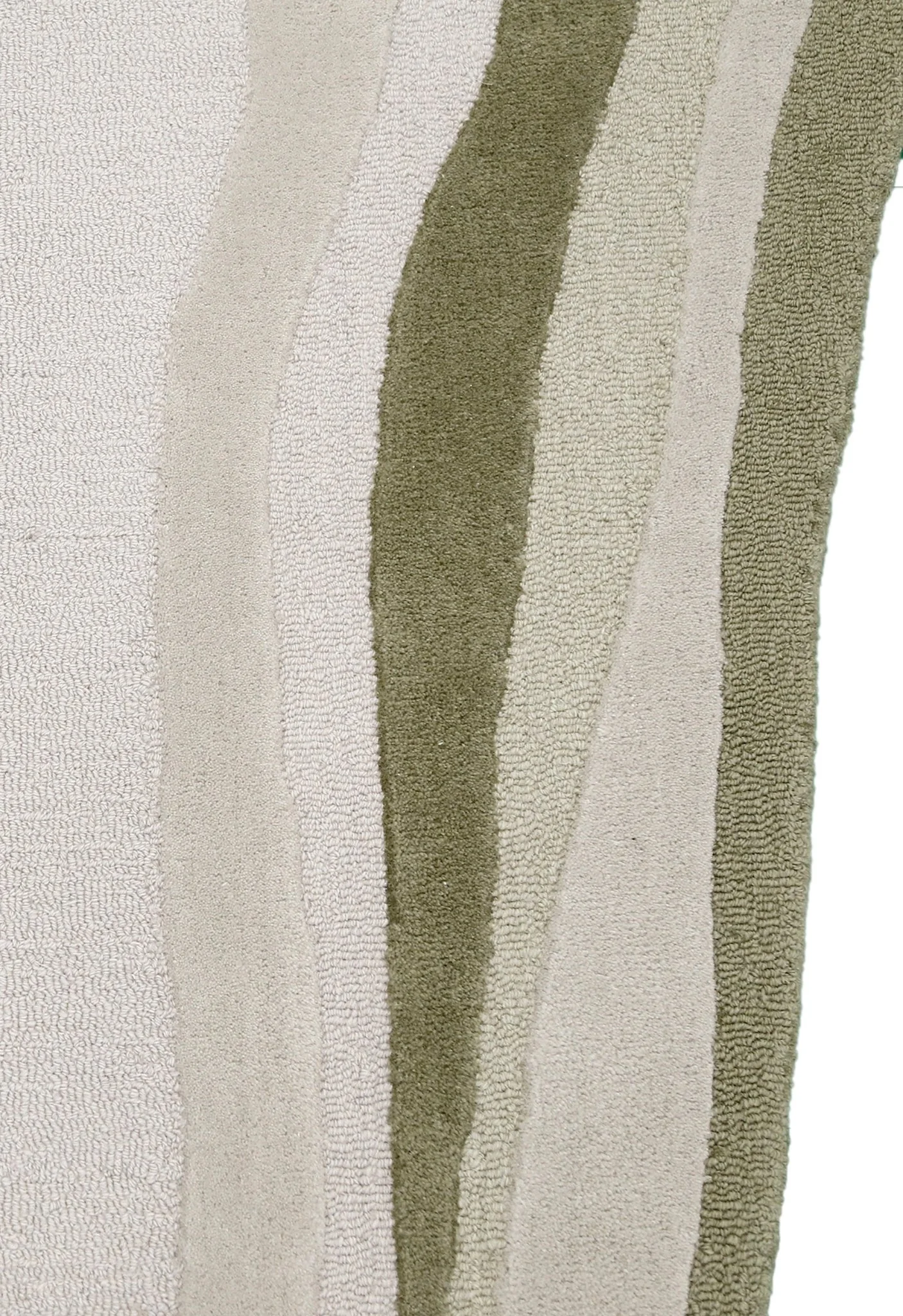 Modern Layered Pattern Ivory Hand Tufted 5x7 Wool Rug - Image 5