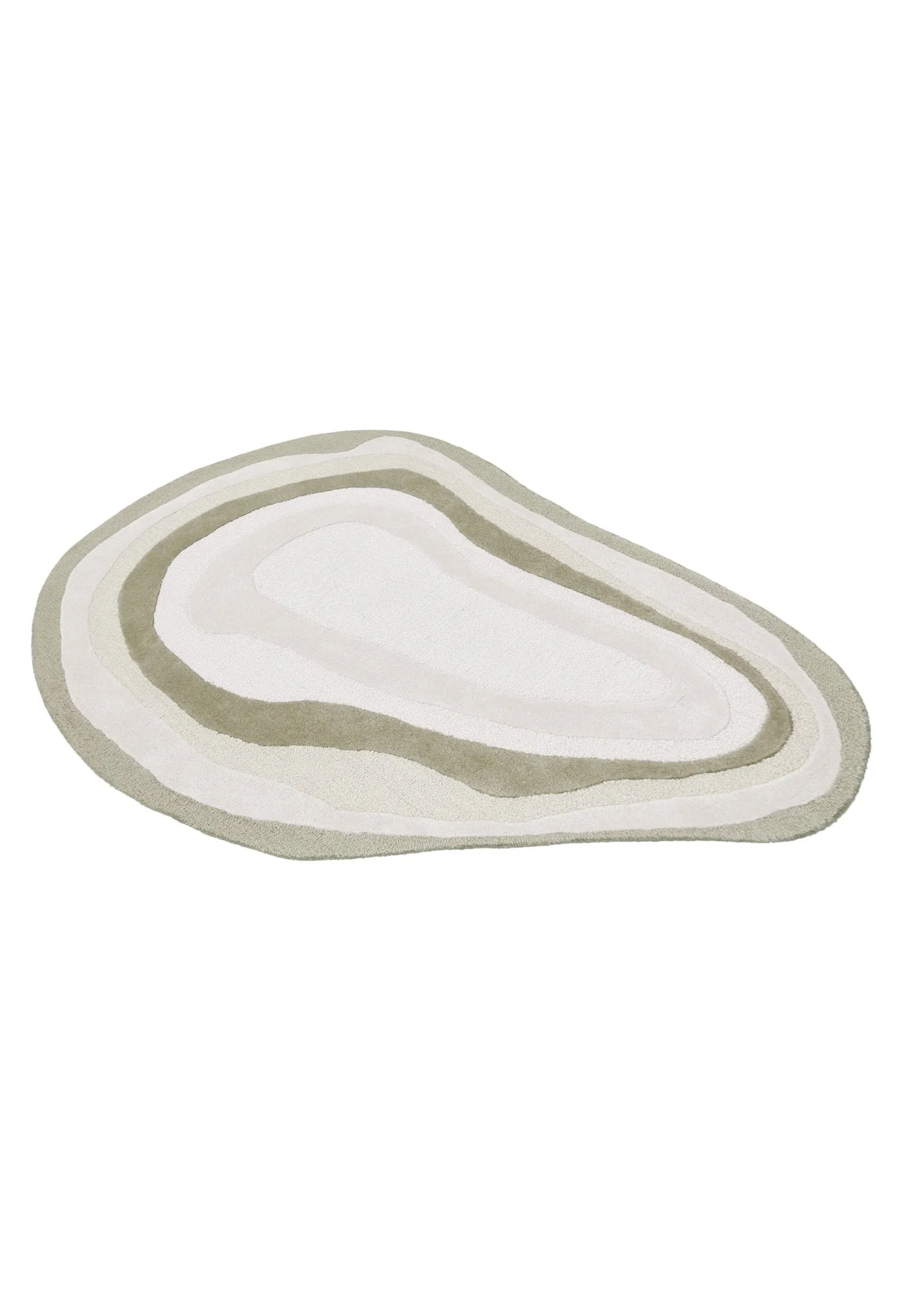 Modern Layered Pattern Ivory Hand Tufted 5x7 Wool Rug - Image 7