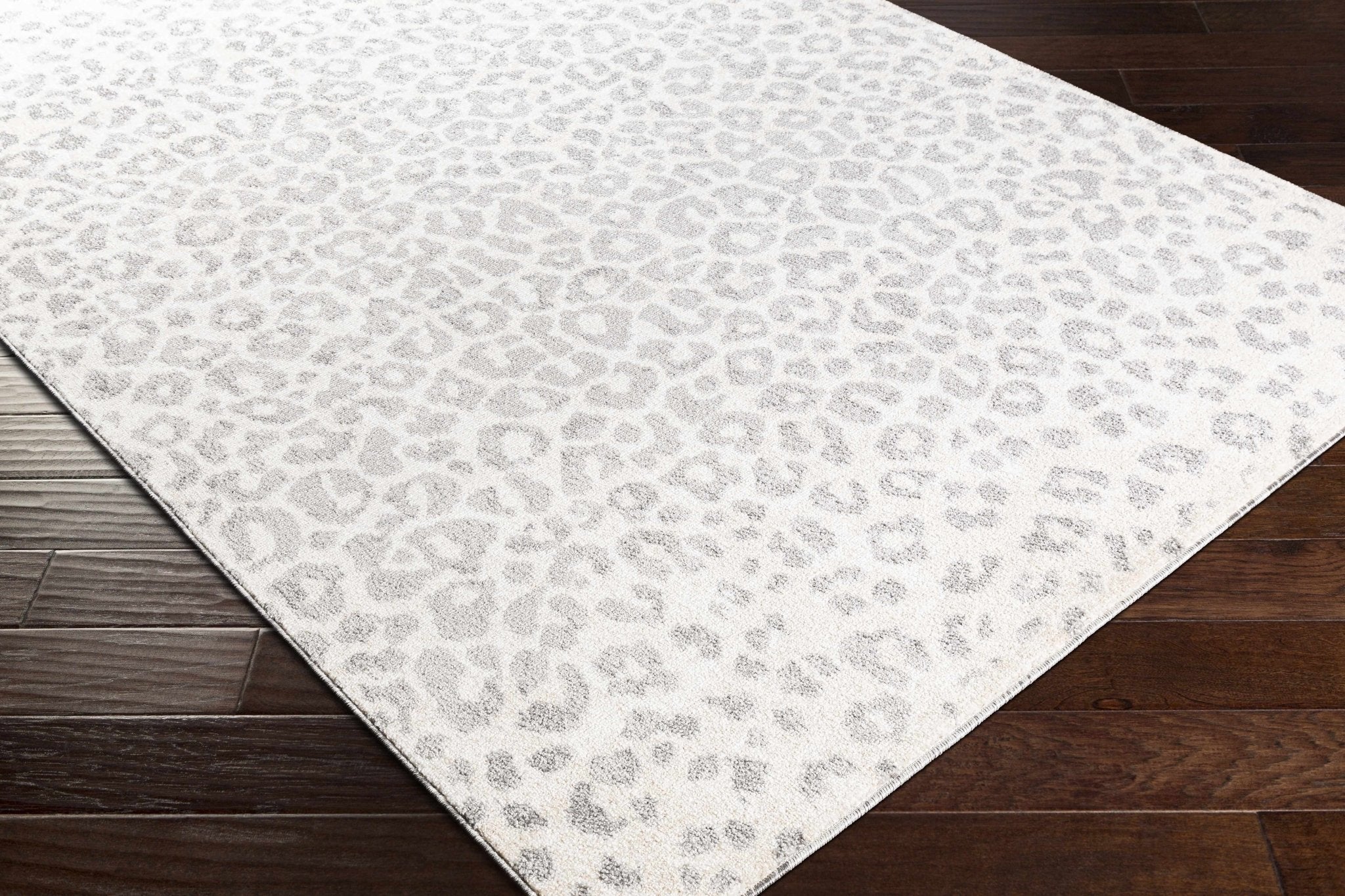 Modern Leopard design Ivory and Charcoal area rug - Image 7