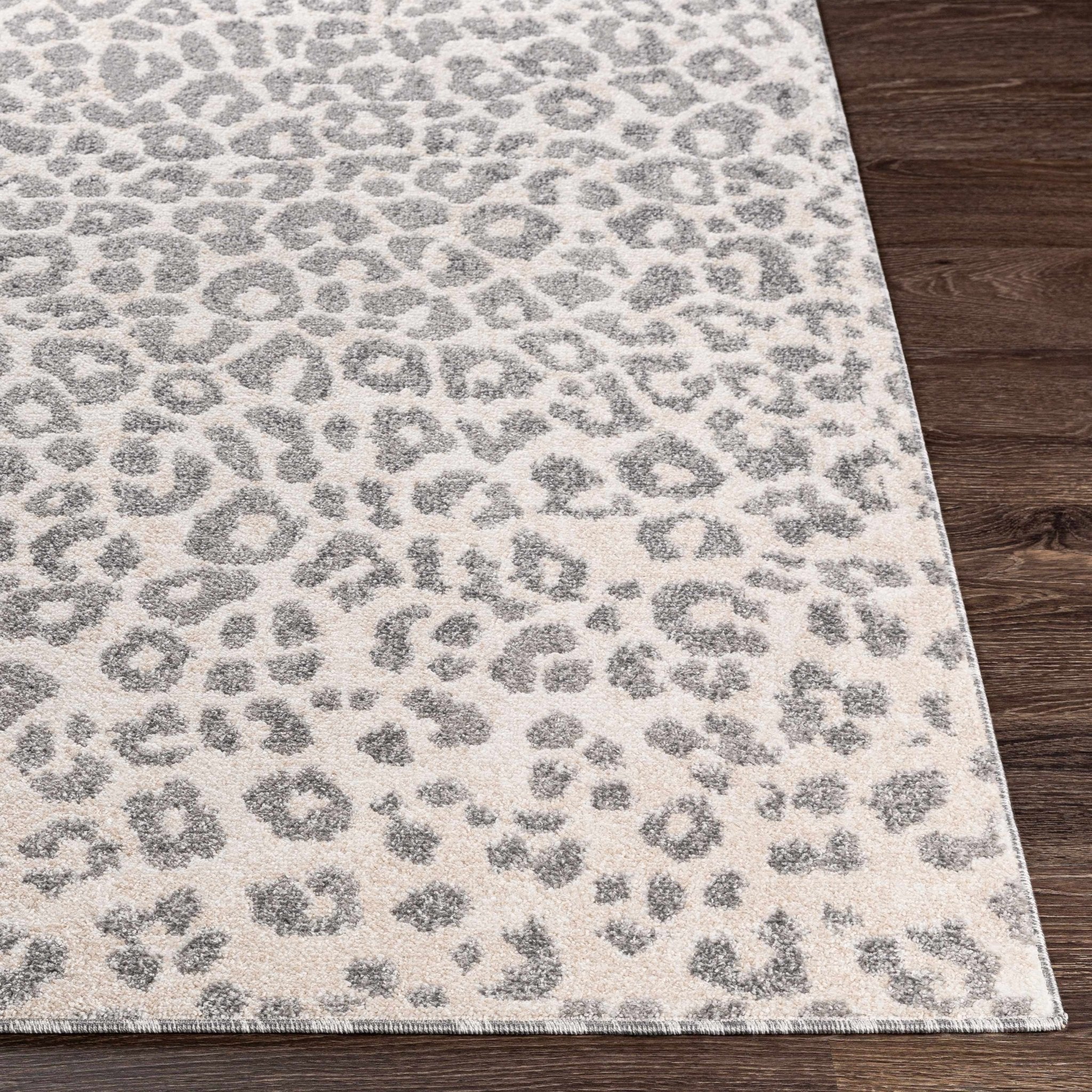 Modern Leopard design Ivory and Charcoal area rug - Image 9