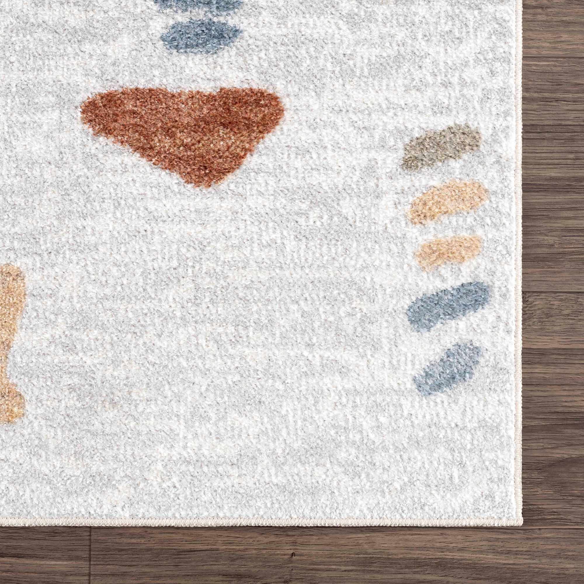 Modern Art Design Machine Woven Multicolor Machine Washable Rug - Image 10