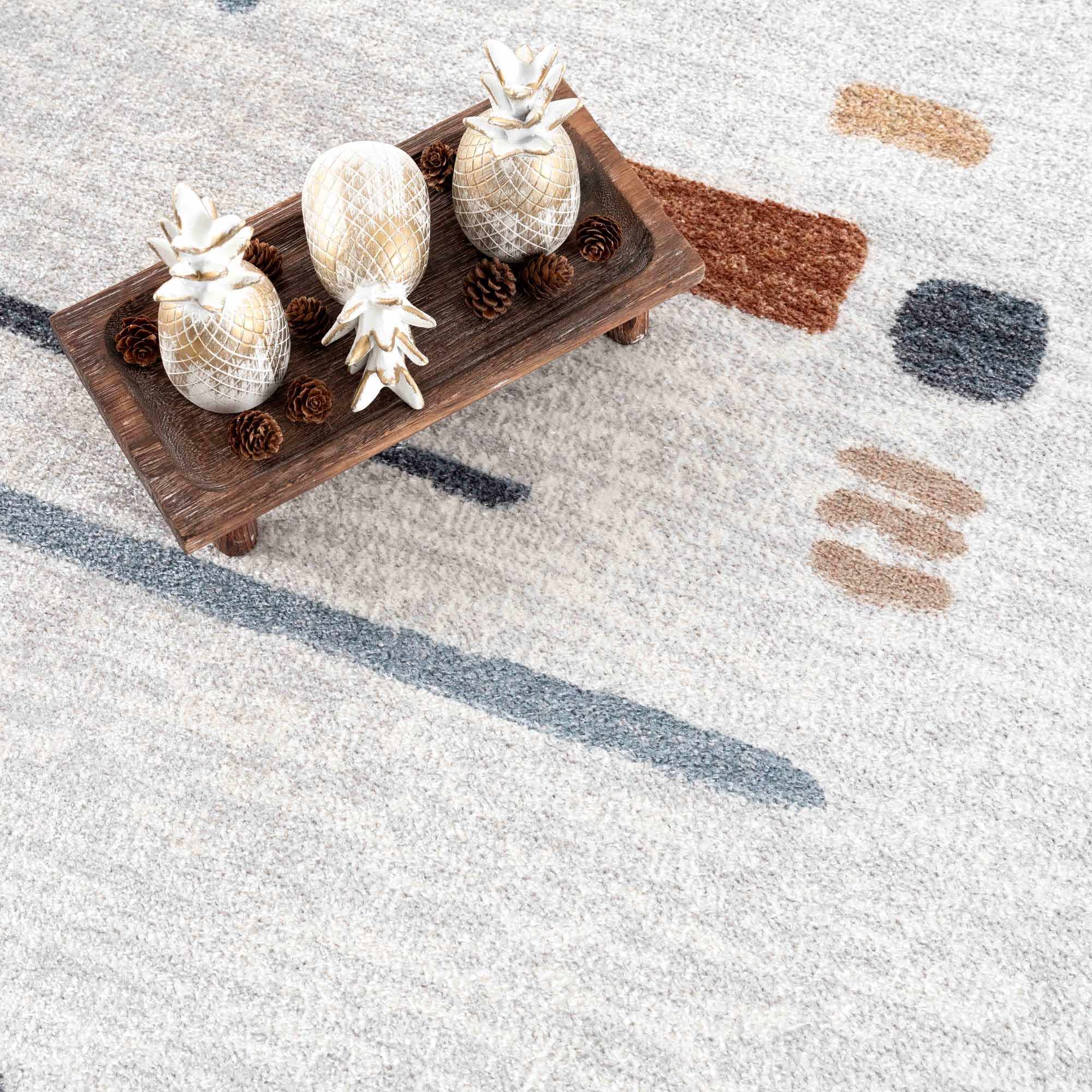 Modern Art Design Machine Woven Multicolor Machine Washable Rug - Image 13