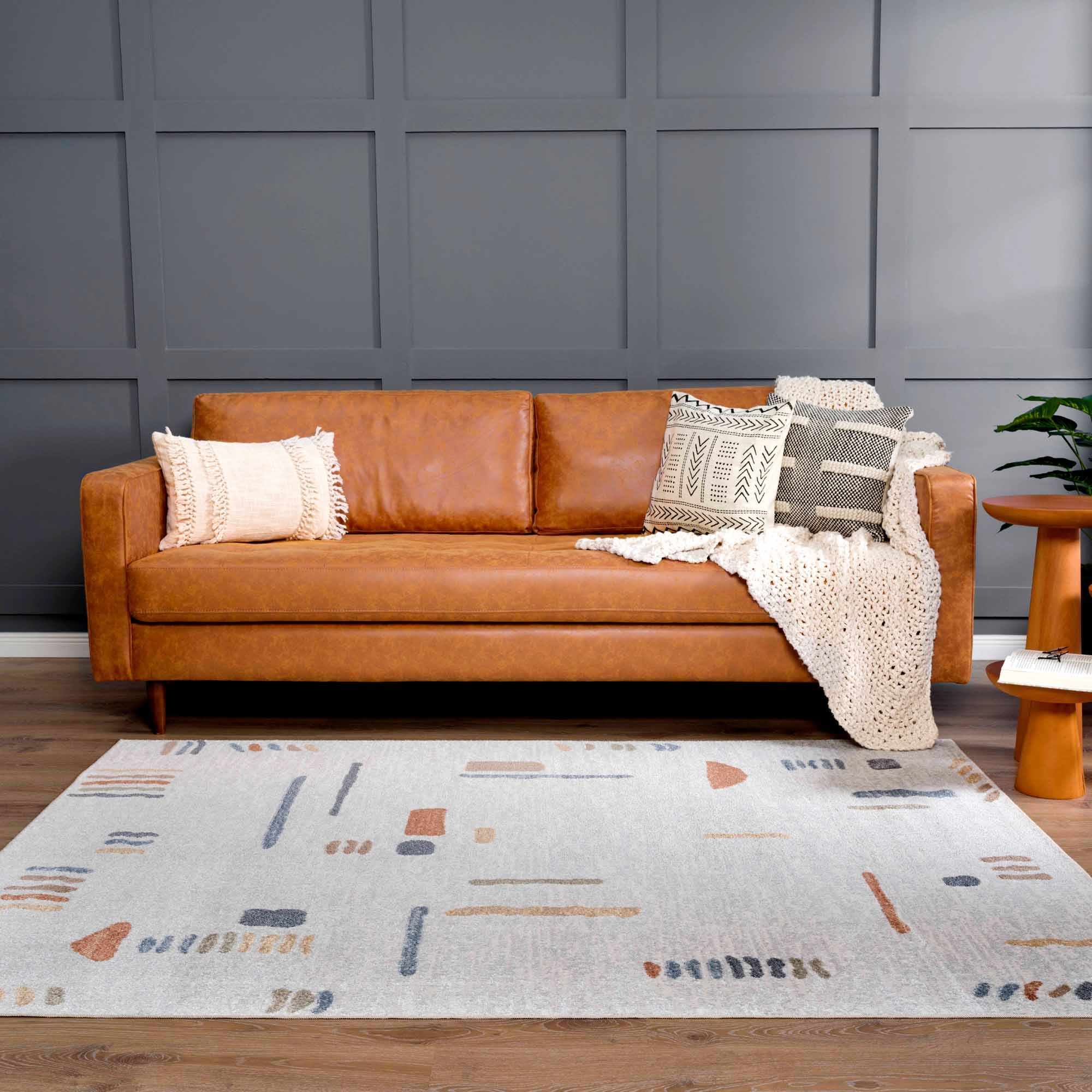 Modern Art Design Machine Woven Multicolor Machine Washable Rug - Image 17
