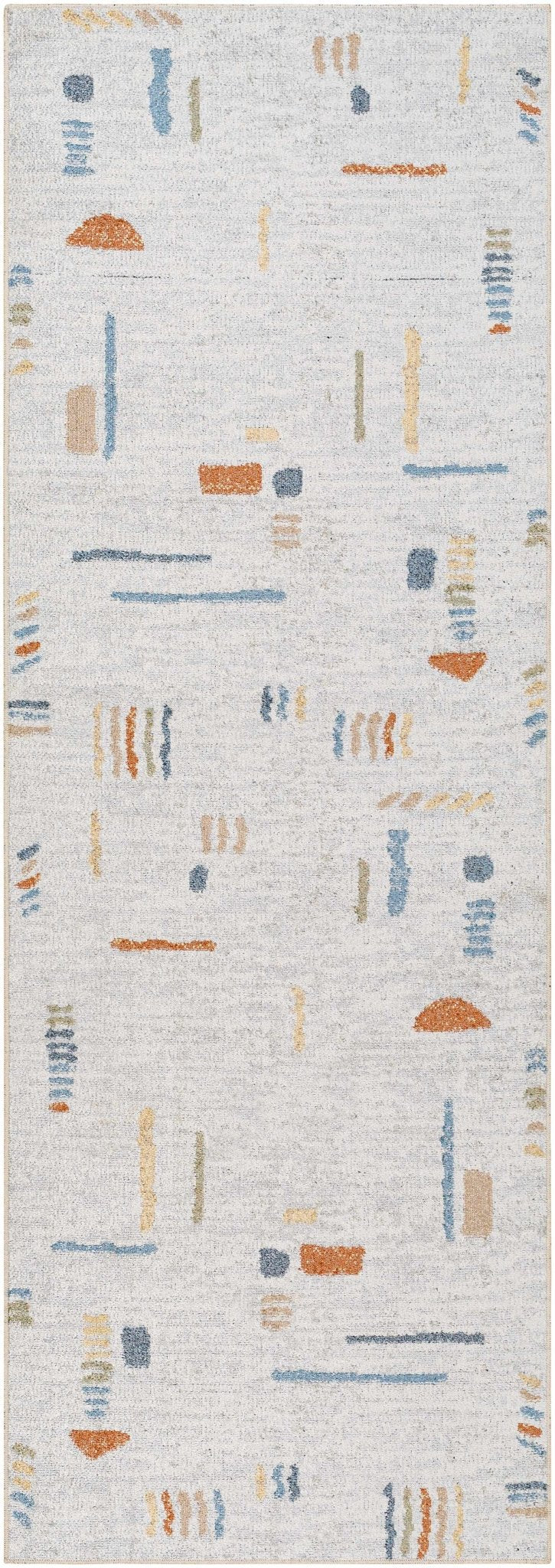 Modern Art Design Machine Woven Multicolor Machine Washable Rug - Image 18