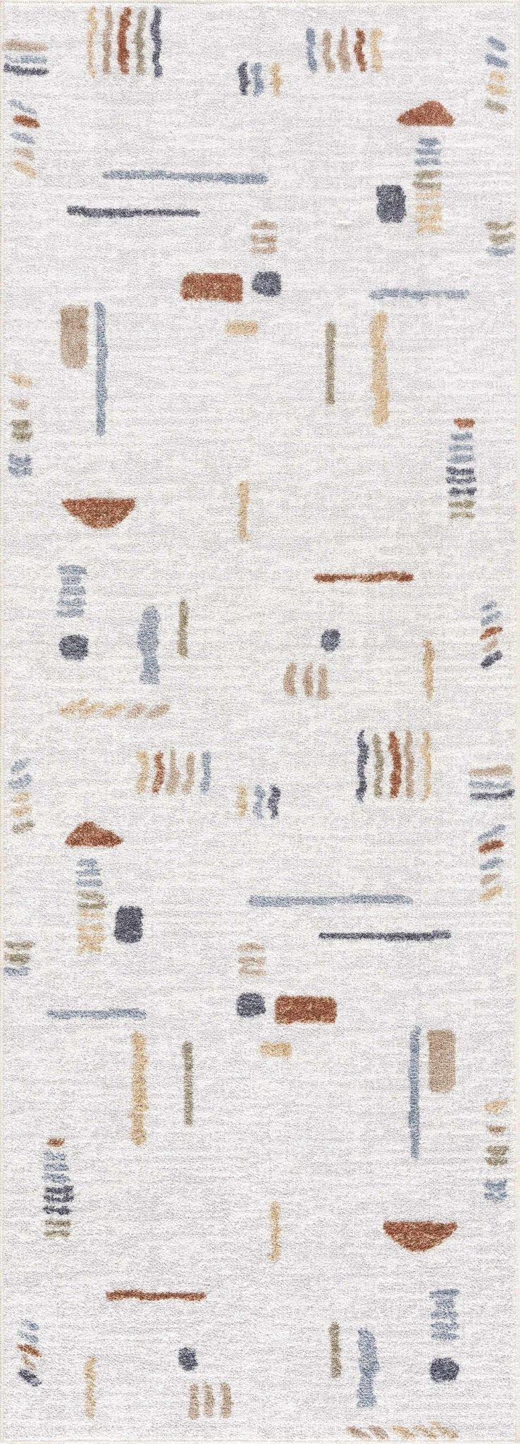 Modern Art Design Machine Woven Multicolor Machine Washable Rug - Image 4