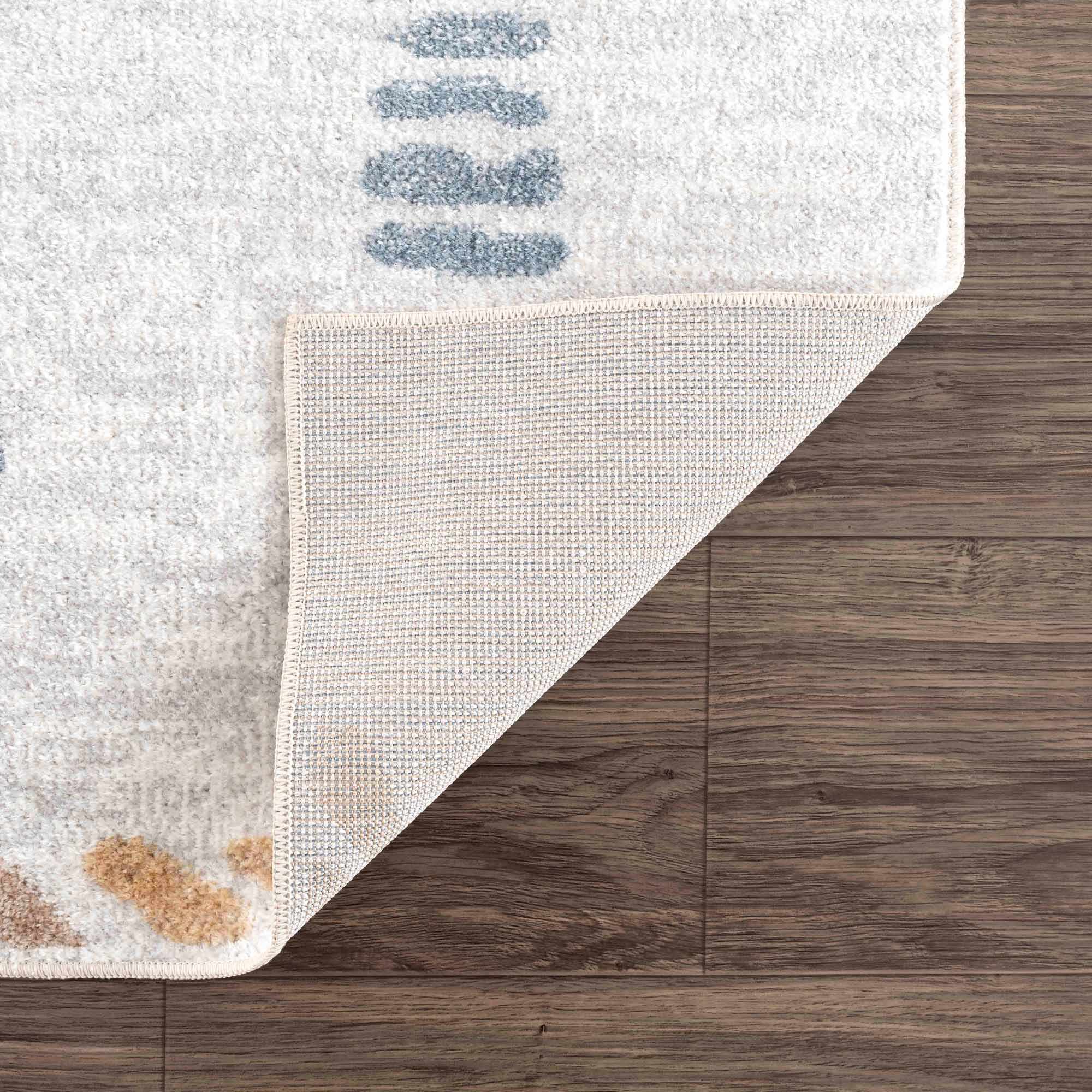 Modern Art Design Machine Woven Multicolor Machine Washable Rug - Image 5