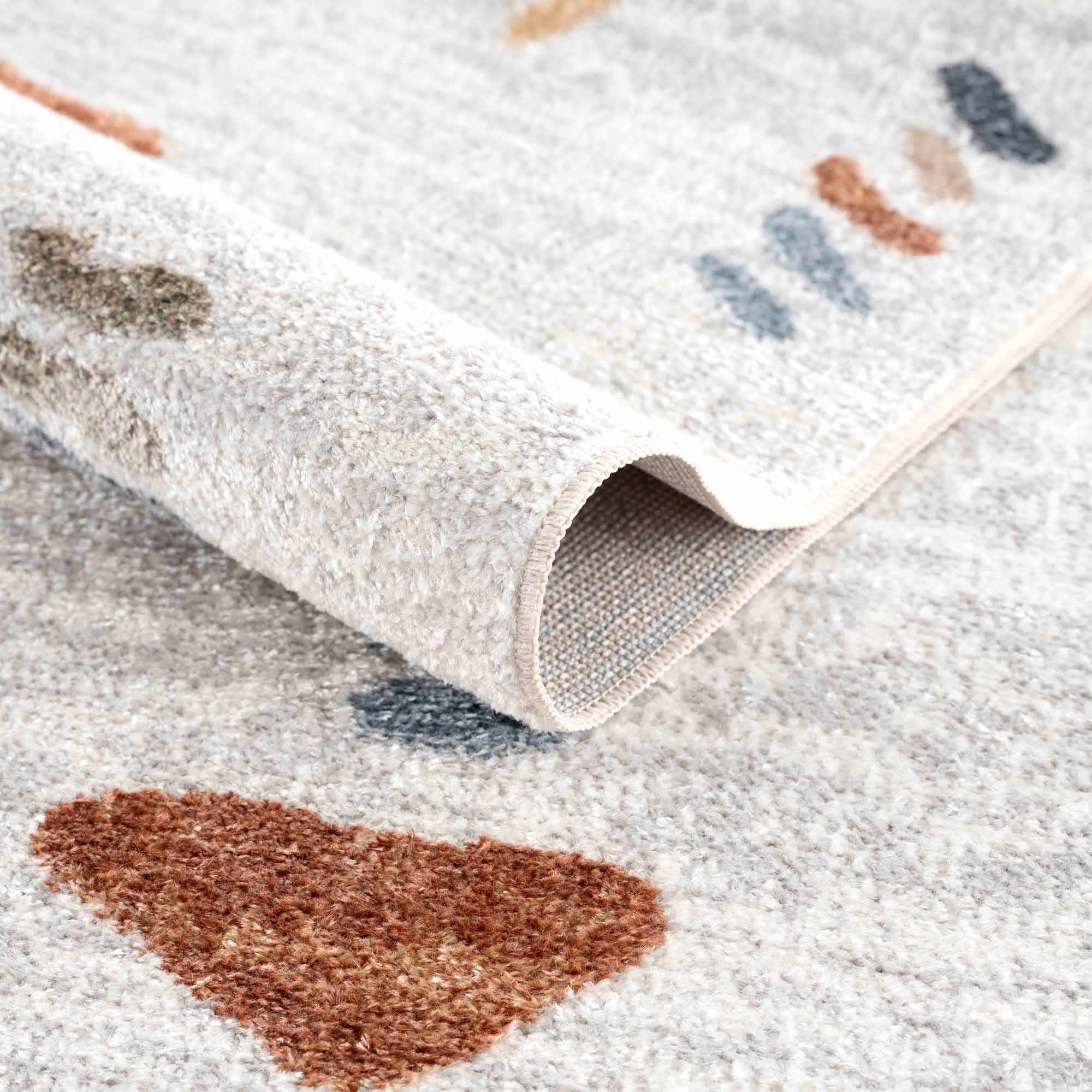 Modern Art Design Machine Woven Multicolor Machine Washable Rug - Image 6