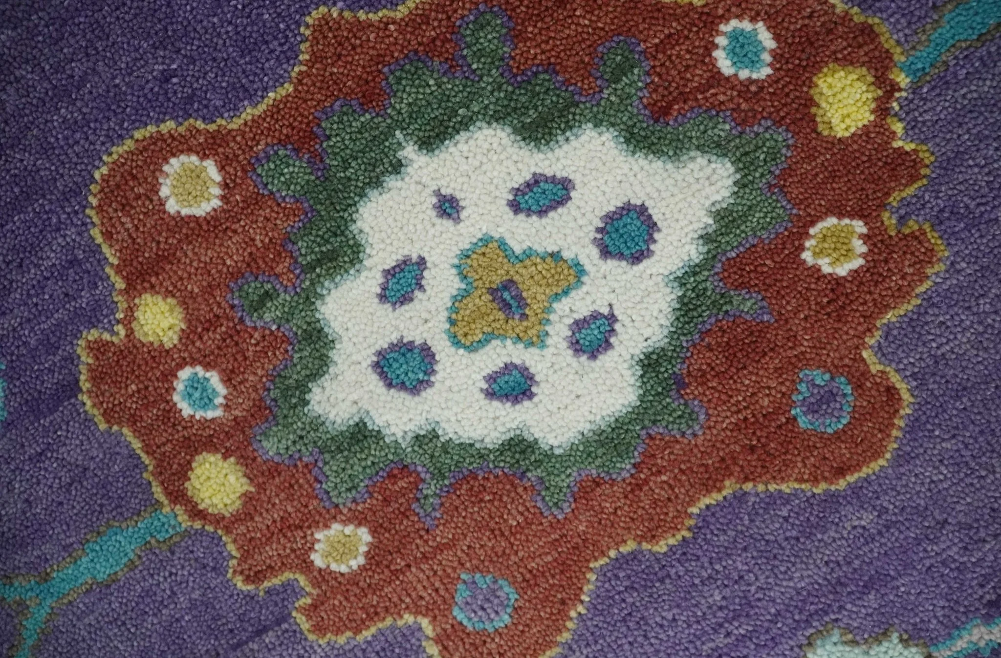 Modern Oushak 9x12 Hand Knotted Persian Purple and Blue Colorful Wool Area Rug | TRDCP850912 - Image 4