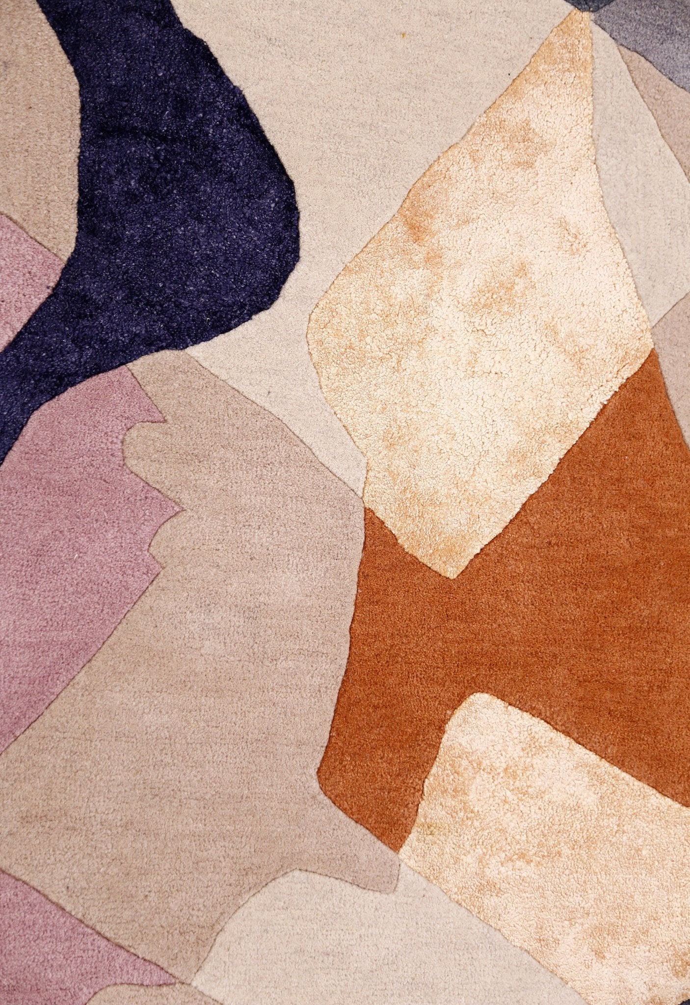 Modern Patch Mosaic Multicolor Hand Tufted 6x6 Wool Rug - Image 3