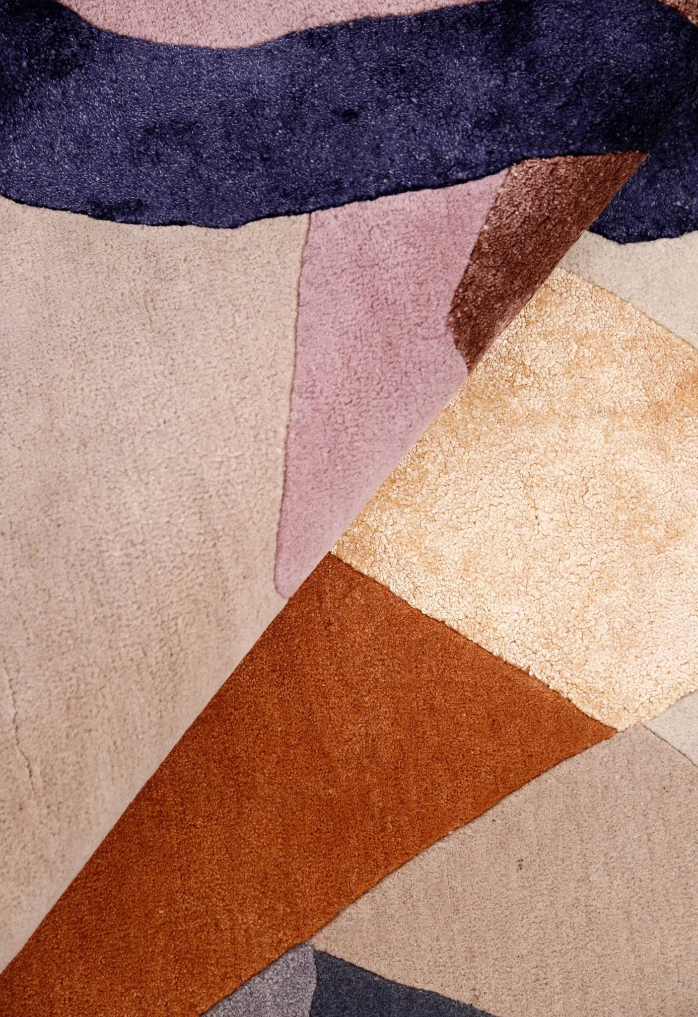 Modern Patch Mosaic Multicolor Hand Tufted 6x6 Wool Rug - Image 5