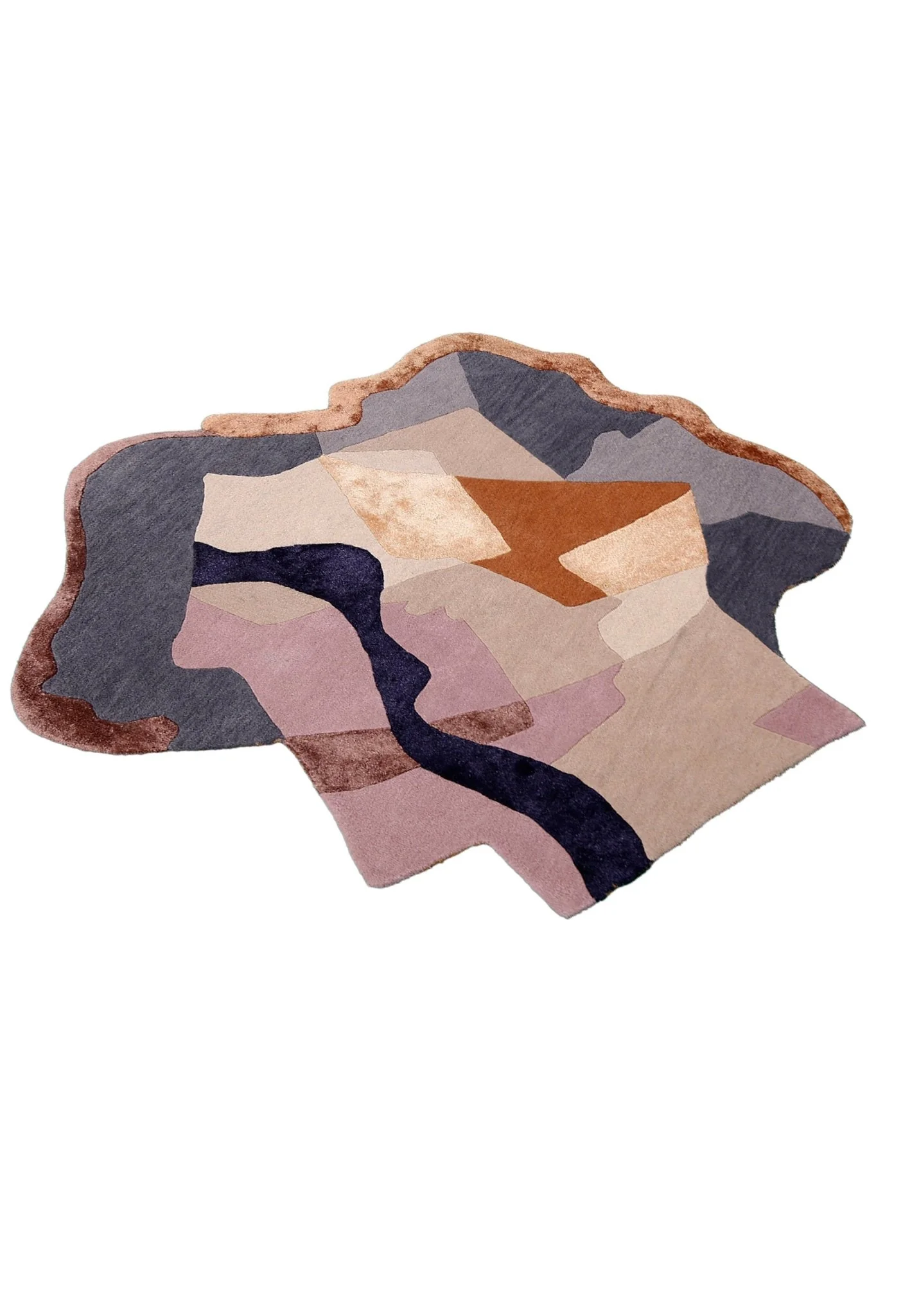 Modern Patch Mosaic Multicolor Hand Tufted 6x6 Wool Rug - Image 6