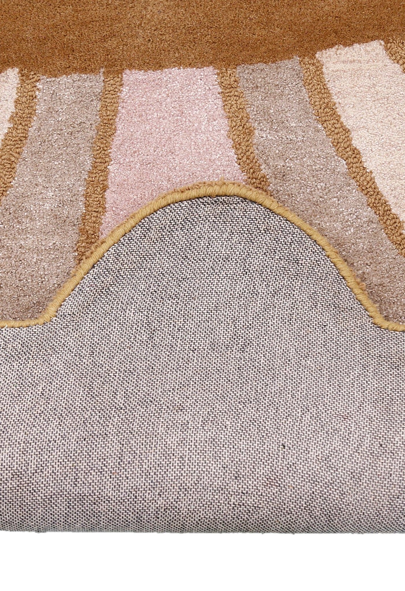 Modern Petal Camel Hand Tufted 5x8 Wool Area Rug - Image 4