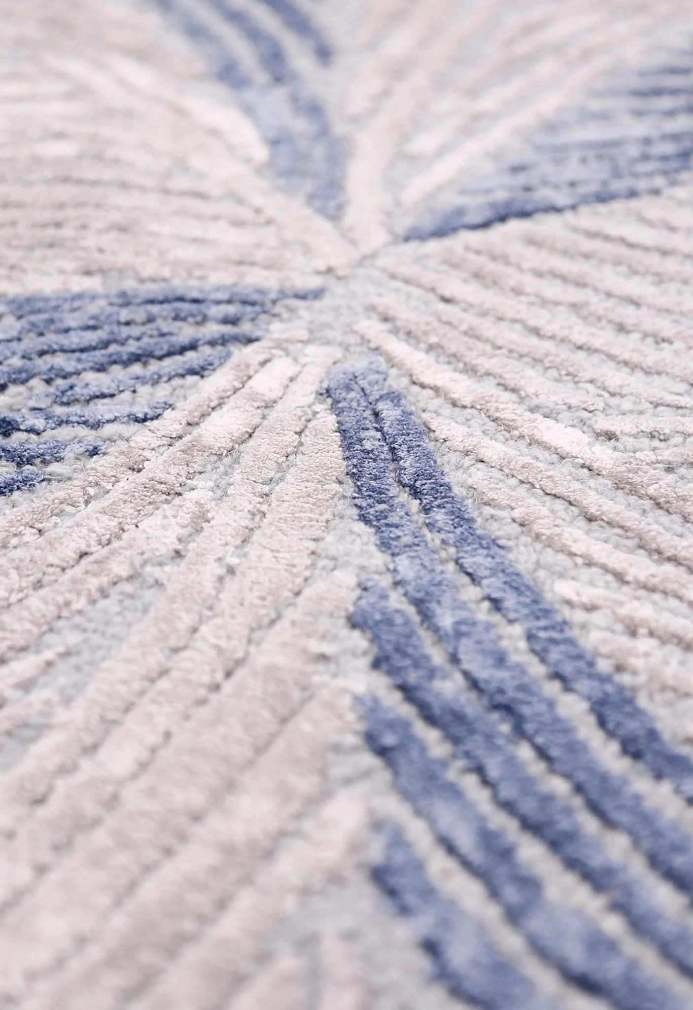 Modern Petal Ivory Hand Tufted 5x5 Wool Area Rug - Image 8