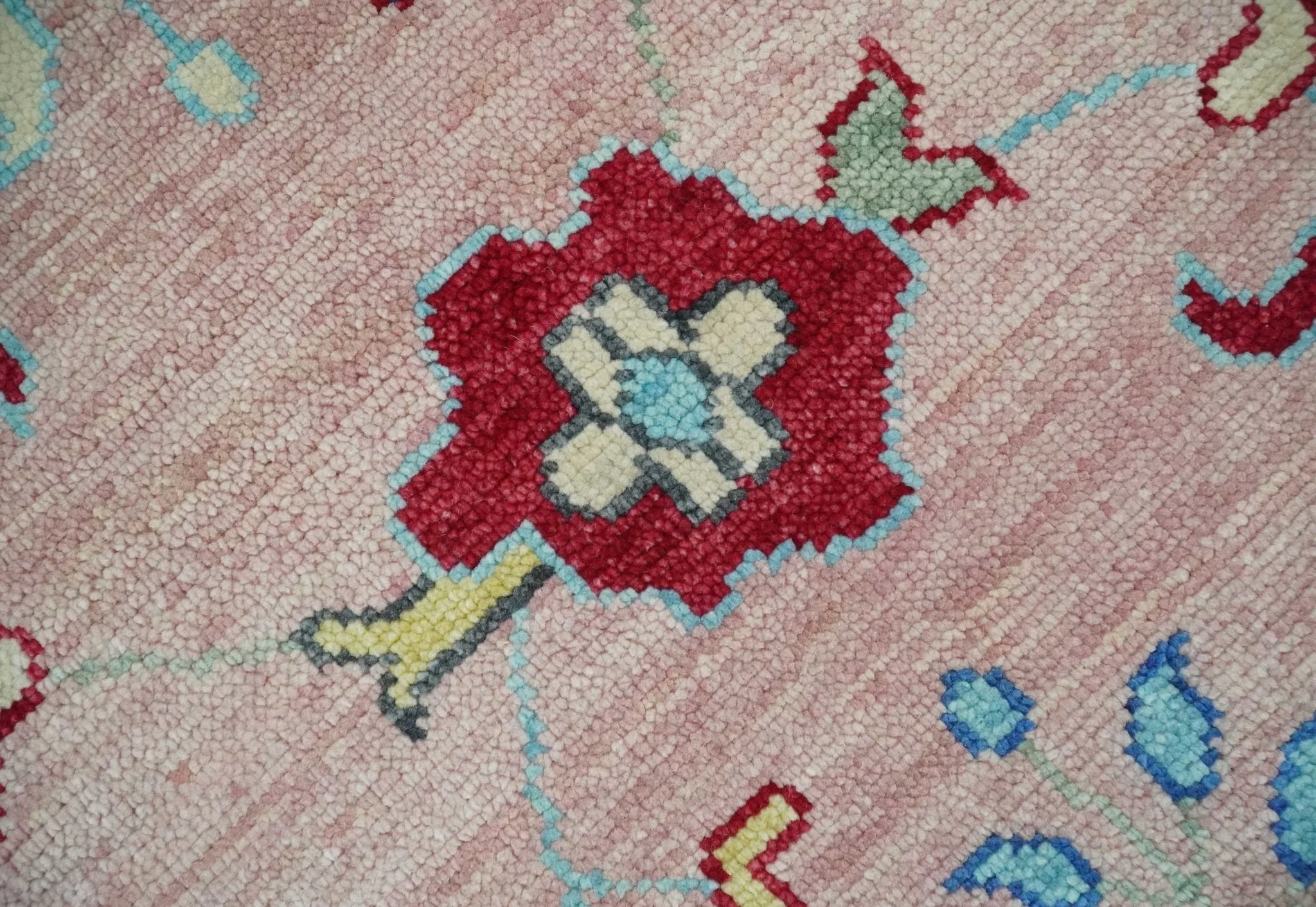 Modern Pink Rug 8x10 and 9x12 Wool Colorful Hand knotted Oushak Area Rug - Image 4