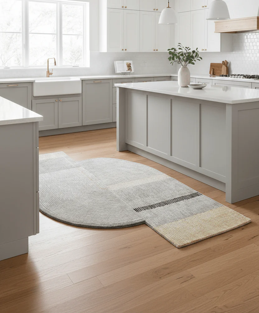Ticktack Modern Ripple Gray Hand Tufted Wool Area Rug - Image 2