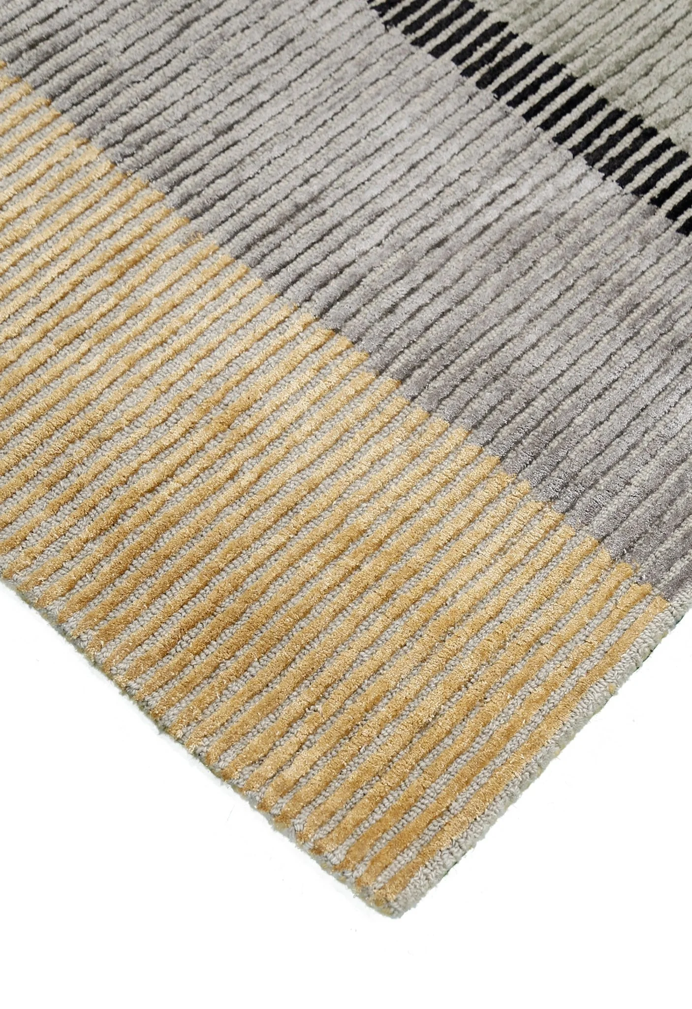 Ticktack Modern Ripple Gray Hand Tufted Wool Area Rug - Image 3
