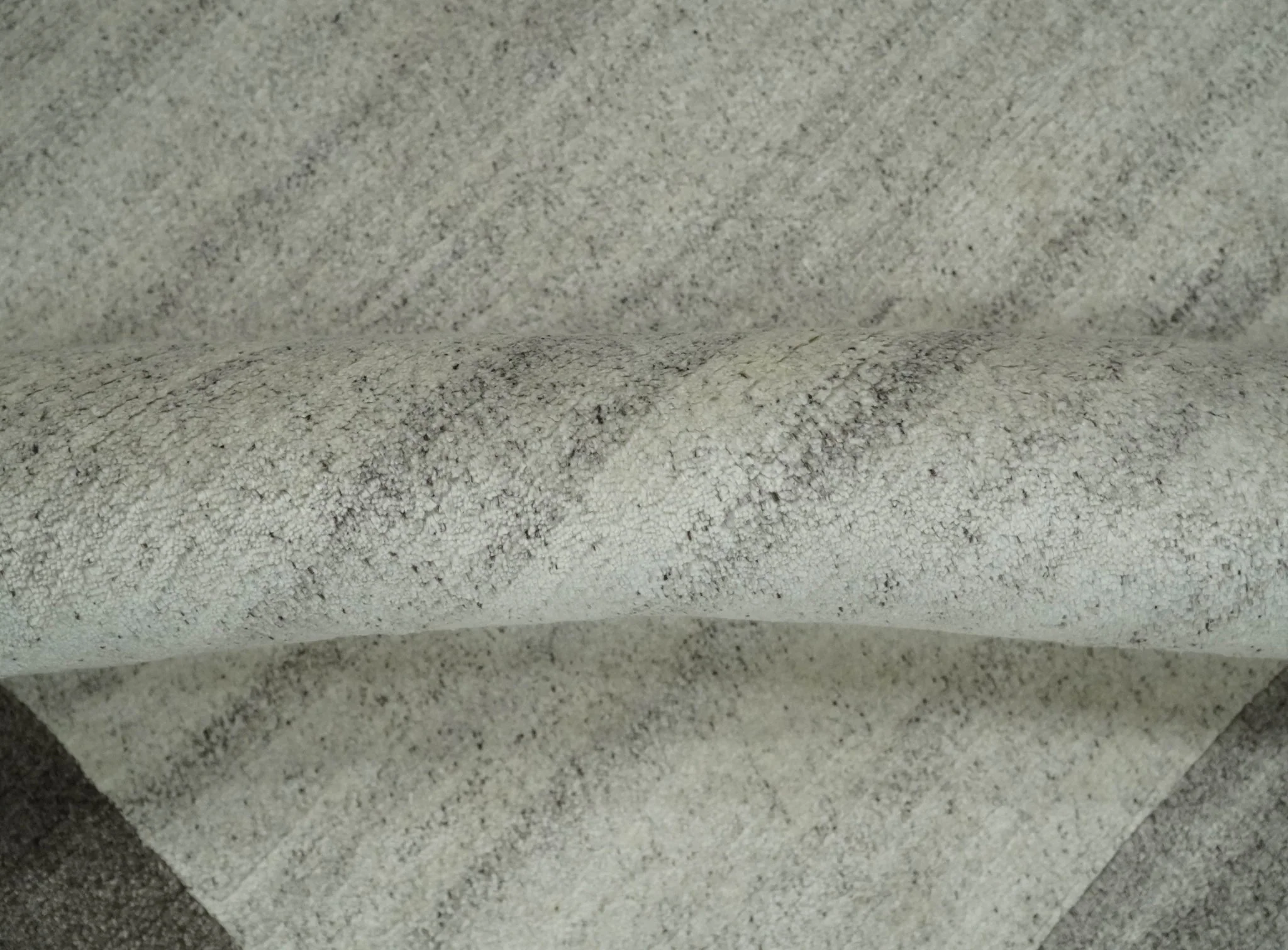 Modern Scandinavian 6x8 Ivory and Silver Wool Hand Woven Area Rug | HL16 - Image 6