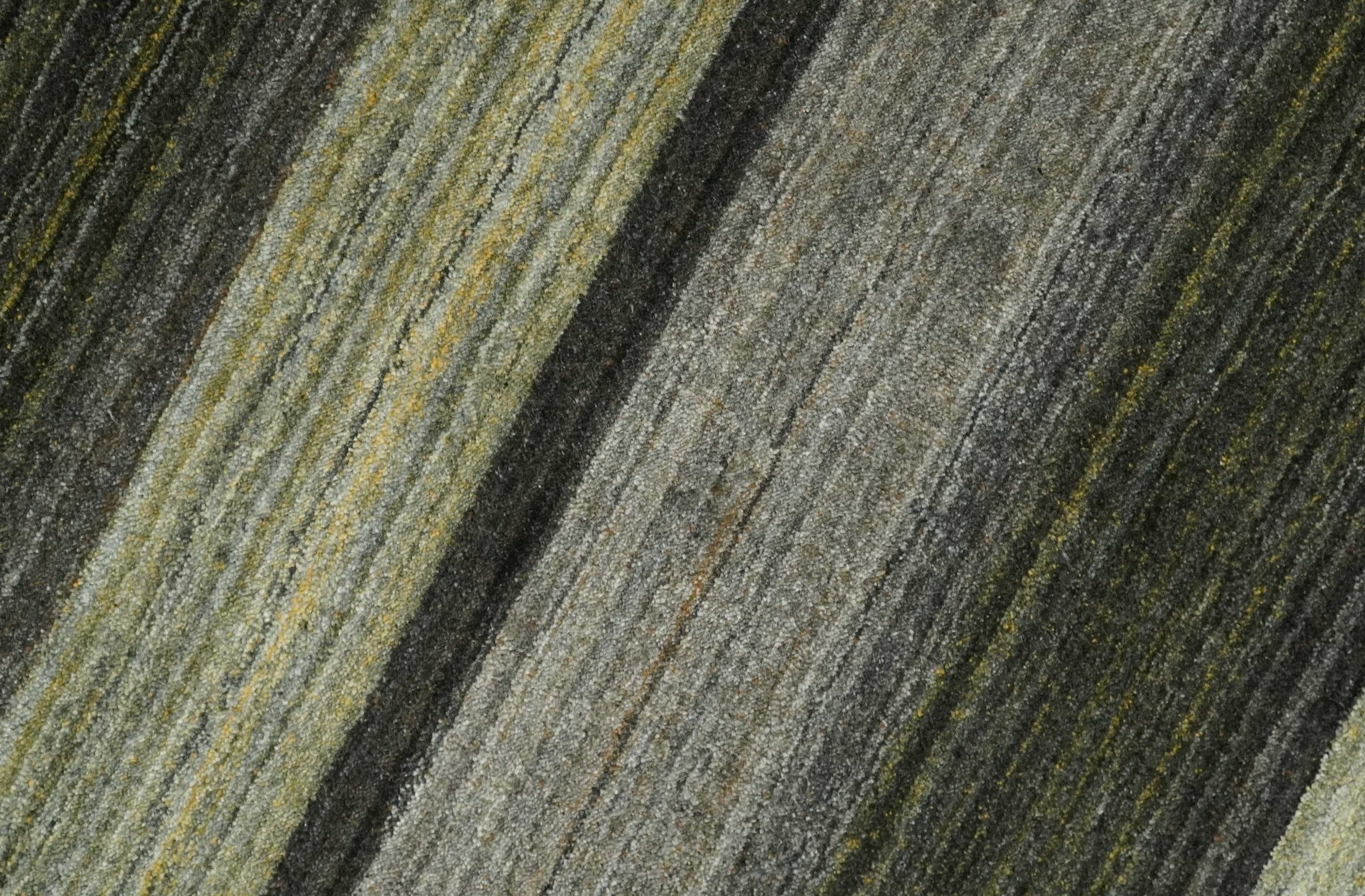 Modern Scandinavian Stripes 5x7 Antique Moss Green and Gray Wool Hand Woven Area Rug | HL20 - Image 4