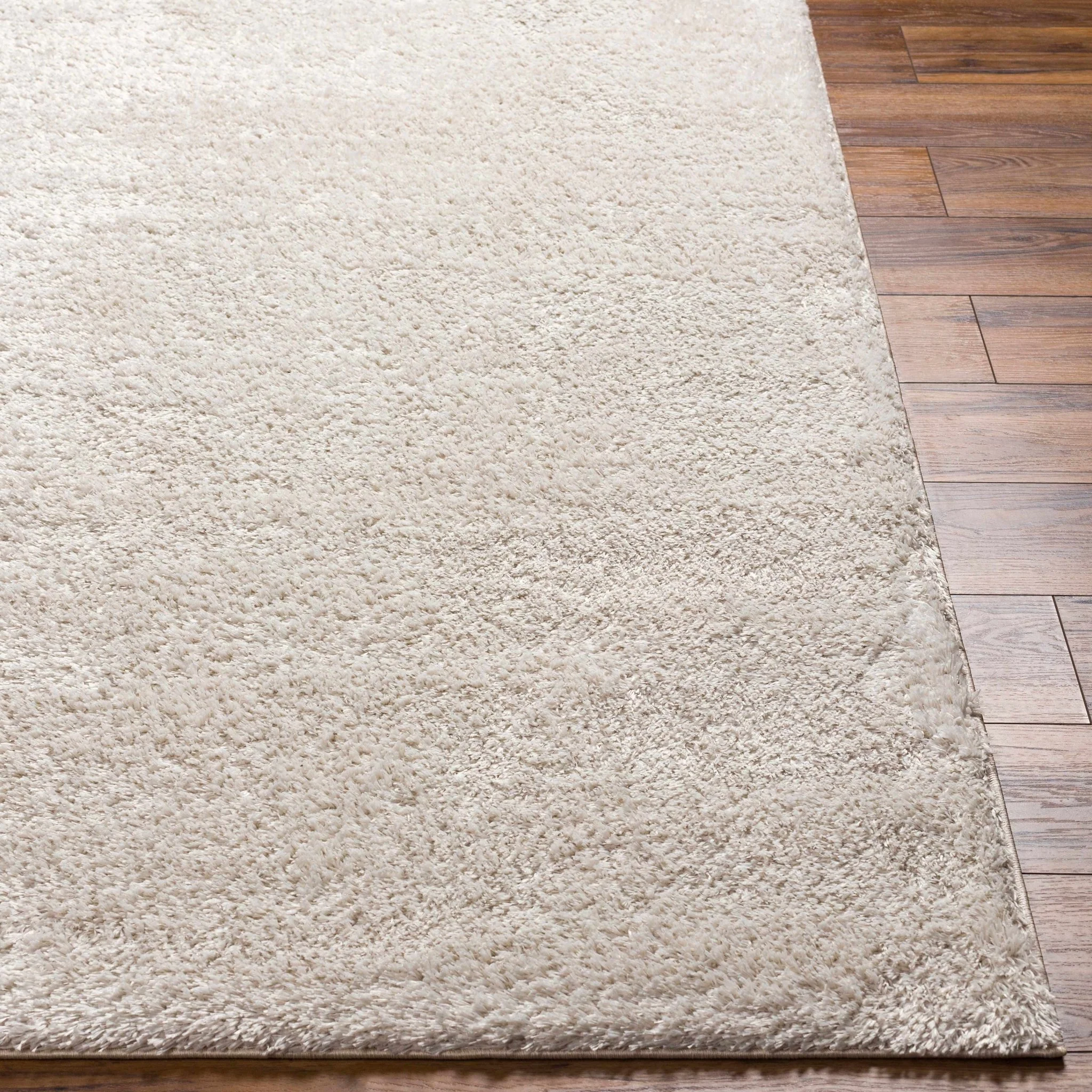 Modern Solid Beige Plush Pile Area Rug - Image 5