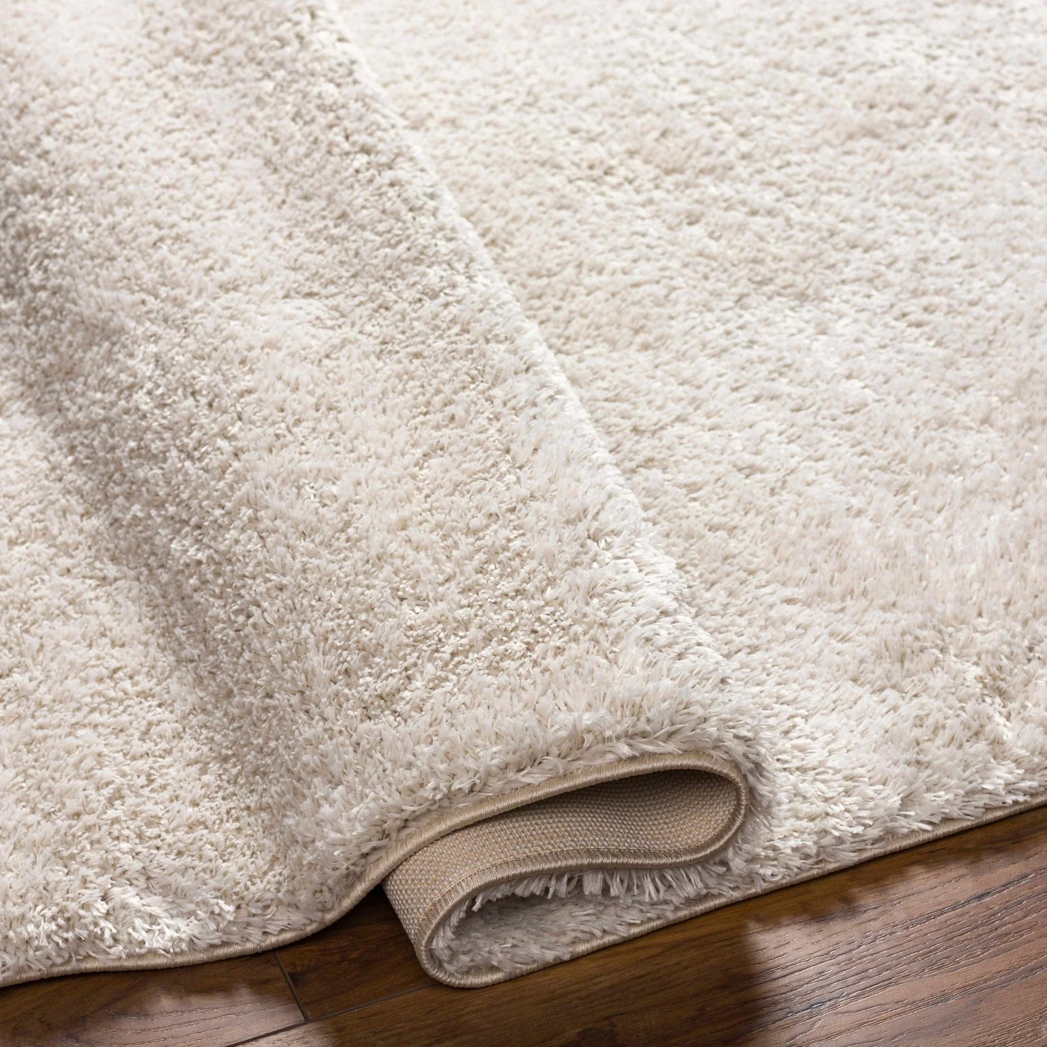 Modern Solid Beige Plush Pile Area Rug - Image 6