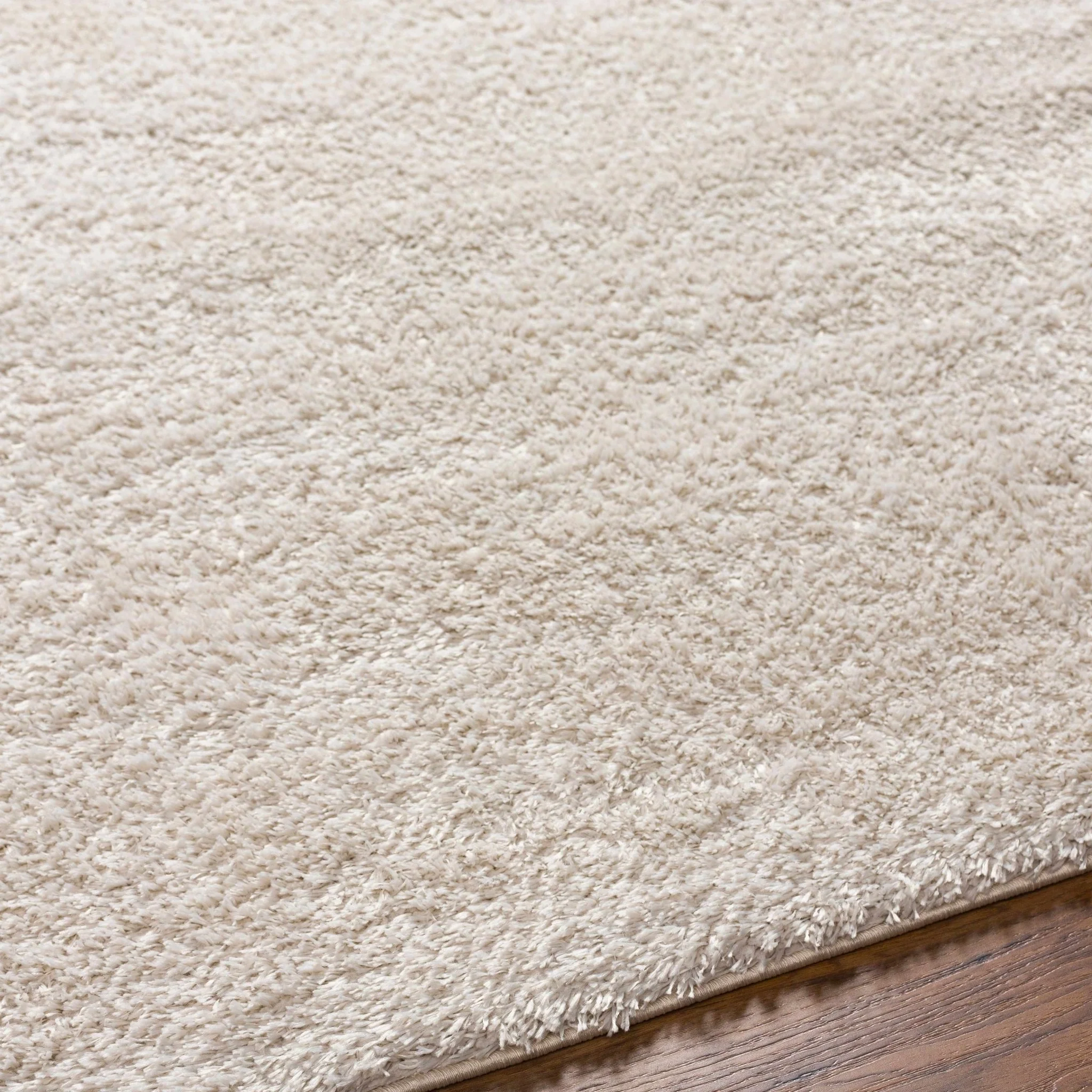 Modern Solid Beige Plush Pile Area Rug - Image 7