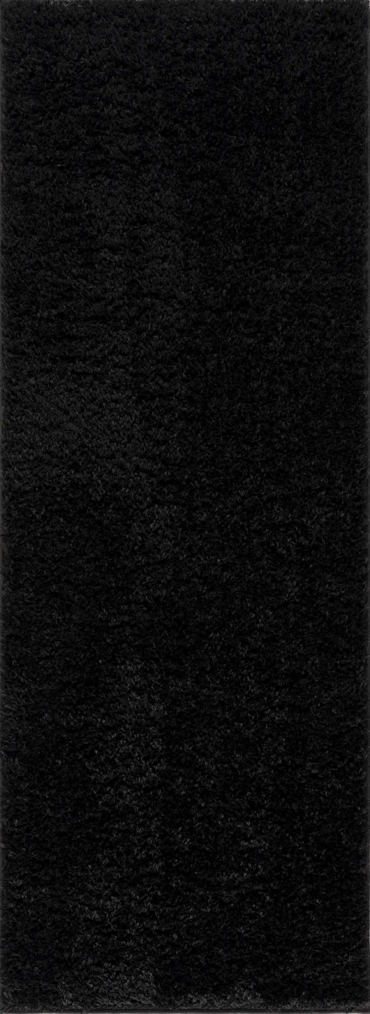 Modern Solid Black Plush Pile Moroccan Style Washable Area Rug - Image 4