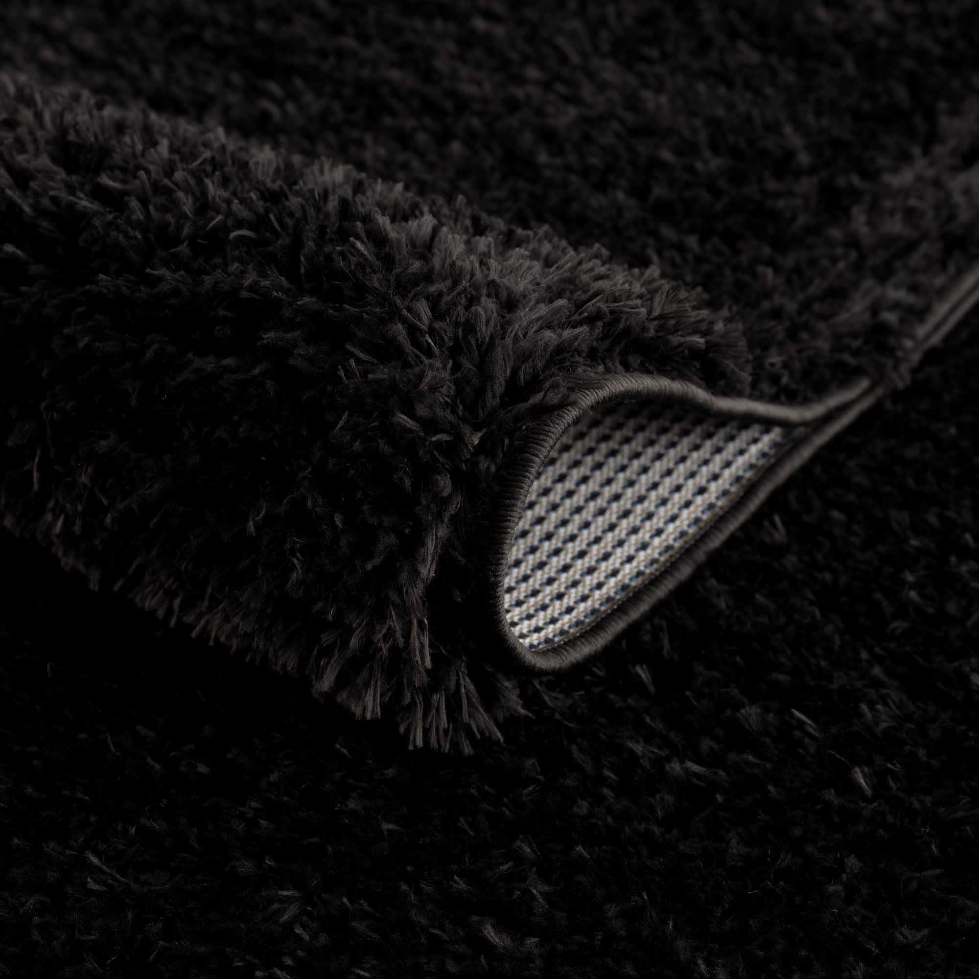 Modern Solid Black Plush Pile Moroccan Style Washable Area Rug - Image 6
